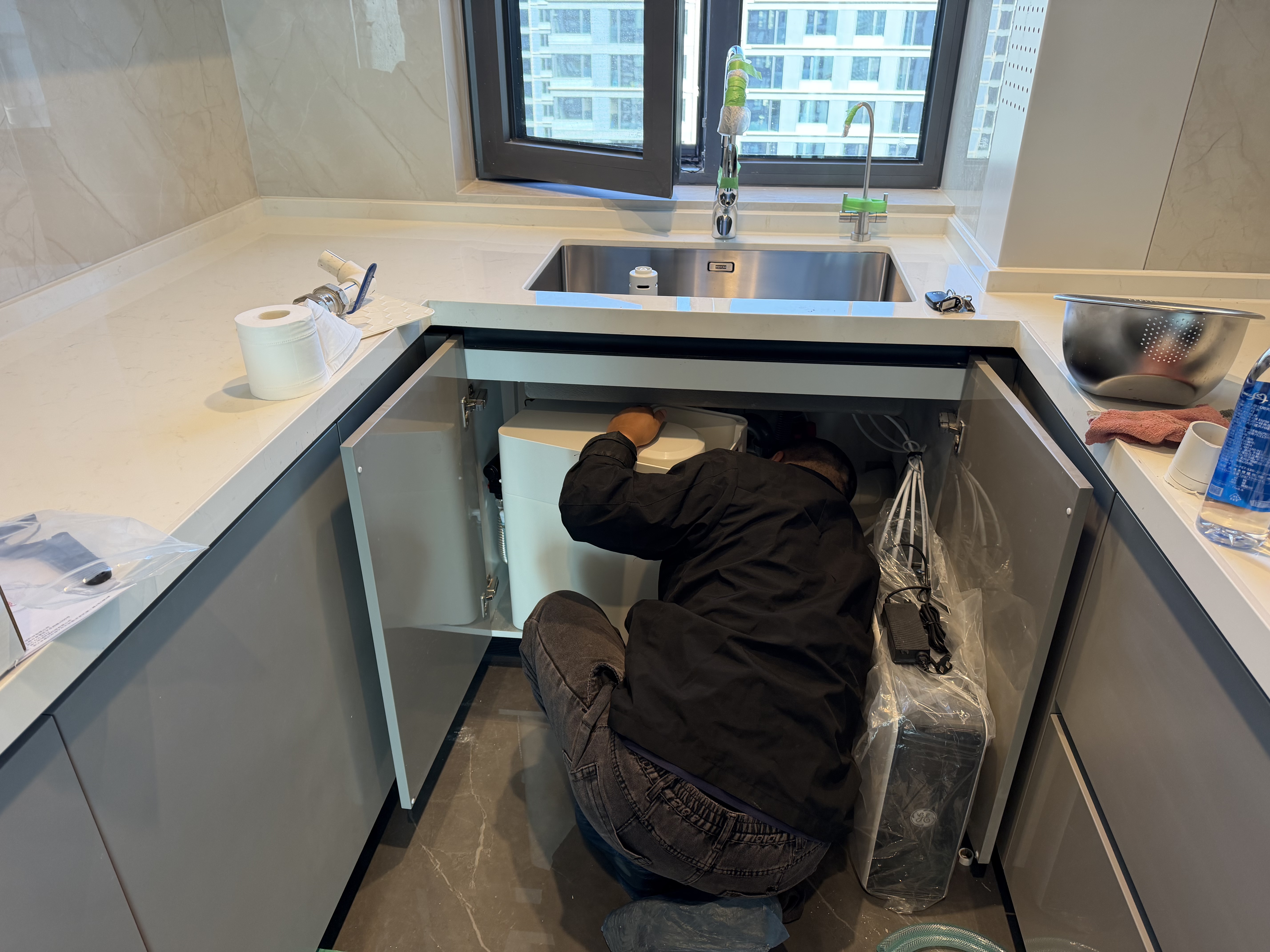 小激动双罐软水机家用2.8T/H大流量小型厨下式 全自动中央全屋净水软水系统套装 软化水除垢净水器设备 中央软水机R300（2.8T/H处理量） 实拍图