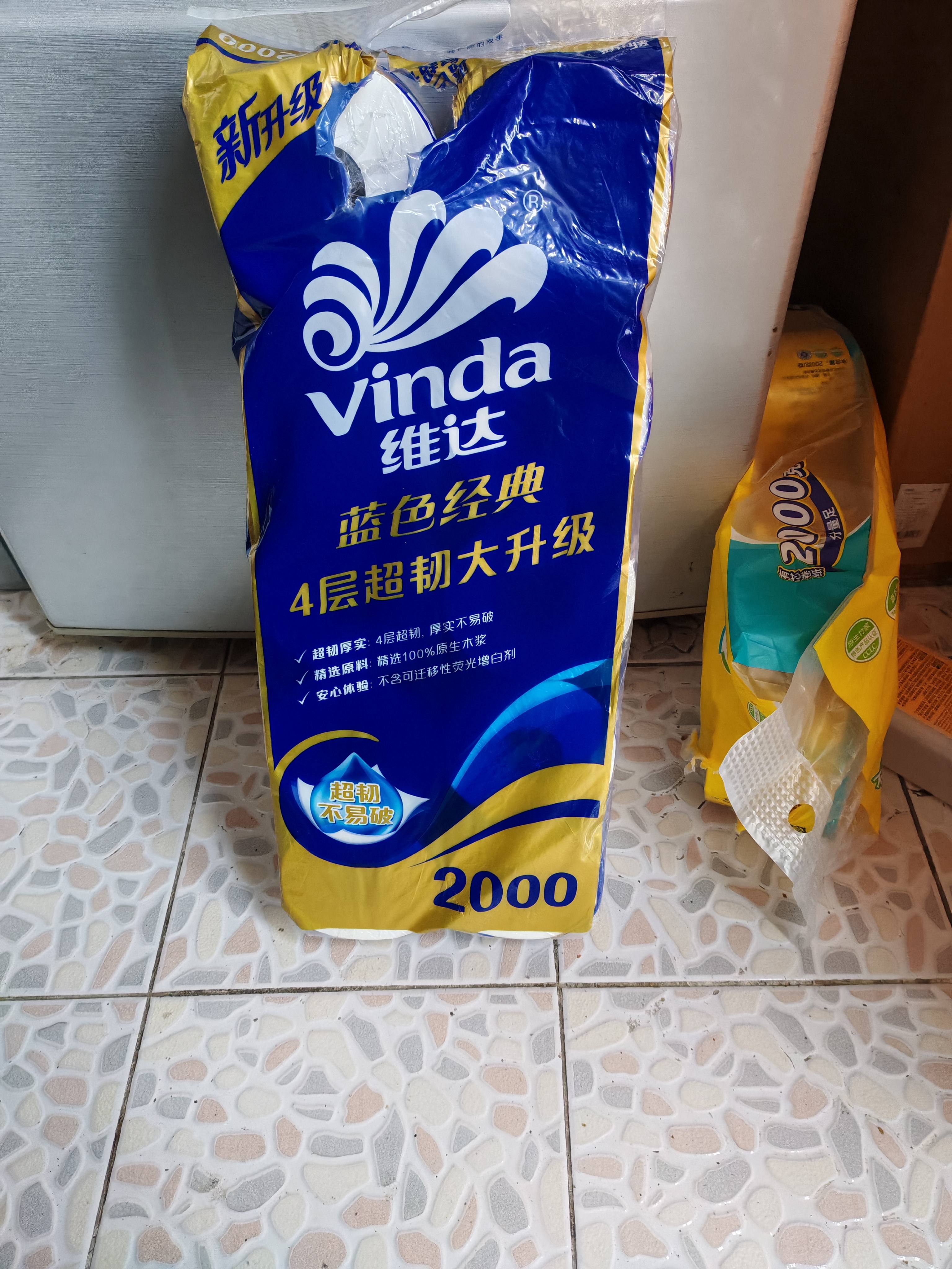 维达（Vinda）有芯卷纸 蓝色经典4层200克*10卷 厚韧大分量 卫生纸厕纸 卷筒纸 实拍图