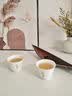 极素德化羊脂玉茶杯白玉陶瓷功夫茶具家用主人杯子薄胎白酒杯带字禅意 金字执手杯-欢喜 实拍图