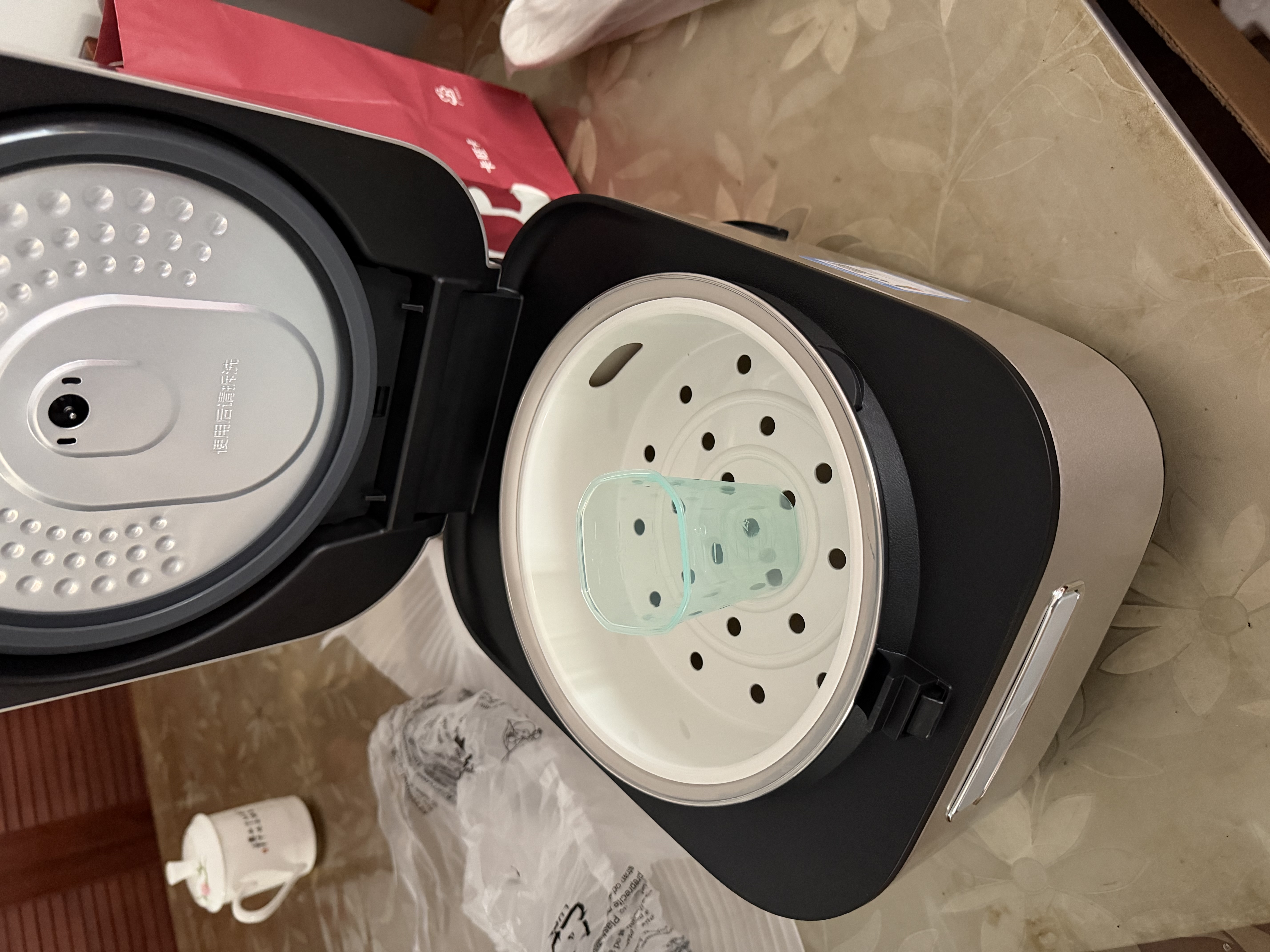 美的（Midea）电饭煲3L电饭锅家用小2-3人0氟有钛青瓷抗菌内胆不粘锅一键柴火饭IH加热多功能蒸煮一体MB-HC3032 实拍图