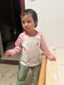 嘟嘟家【100%棉】女童衣服T恤秋季男童纯棉衣服男童打底衫秋 丁香粉100 实拍图