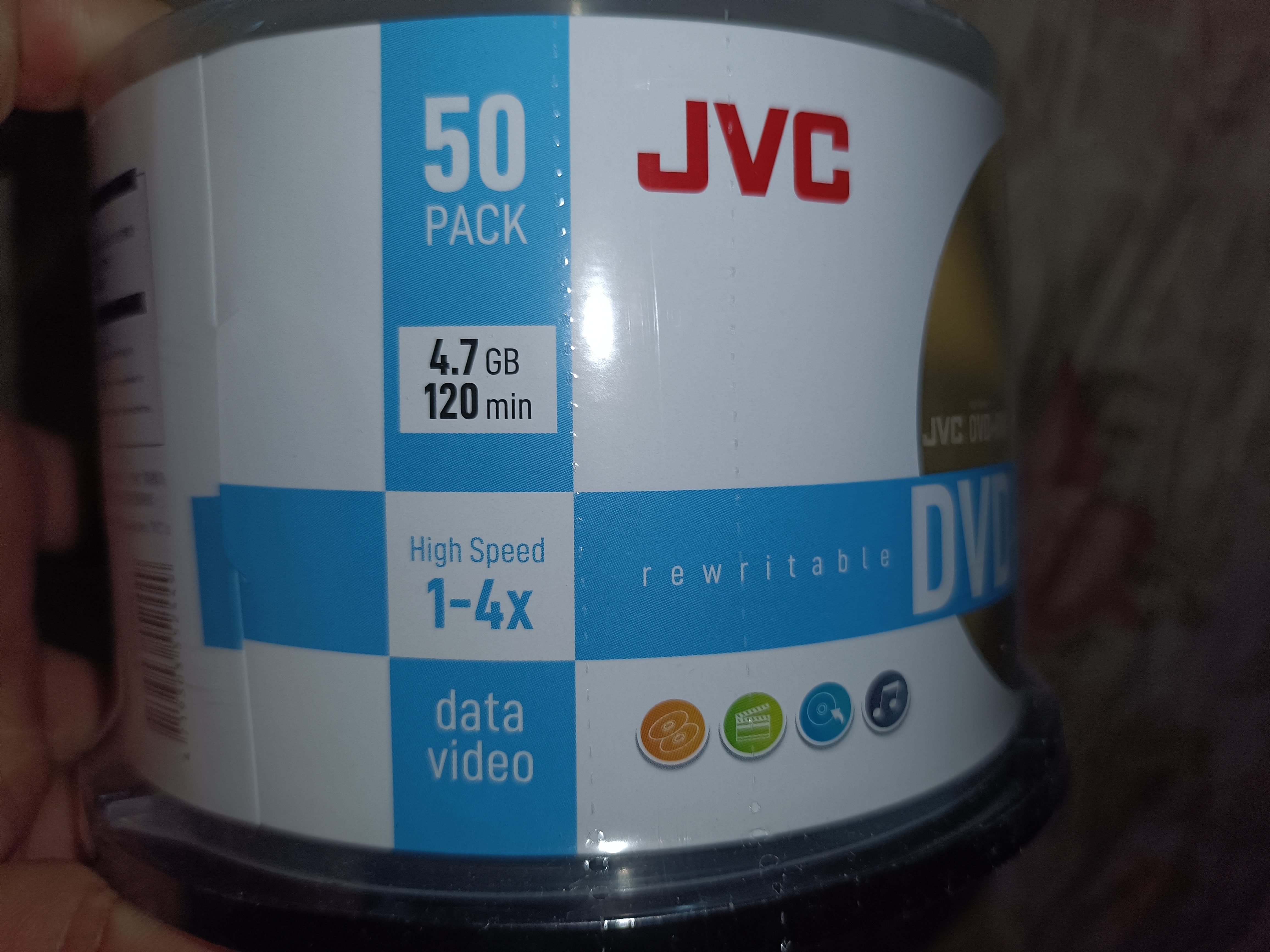杰伟世（JVC）可重复刻录光盘DVD+RW可擦写光盘 4速4.7GB 空白碟片 金融合规/医疗影像/档案管理 50片桶裝 实拍图
