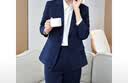 戈赛亚小西装女春秋冬季长袖职业装套装正式商务正装面试公务员工作服女 黑色外套+裤子+白衬衫 XL （110-120斤） 实拍图