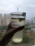 【京东物流】玻璃杯带盖耐热茶杯高颜值竖条纹水杯带吸管茶杯家用 大竹节杯【单只】600ml 实拍图