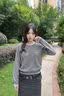 DKNY唐可娜儿针织衫女2026年新款独特撞色早秋穿搭圆领长袖女士毛衣PC 实拍图