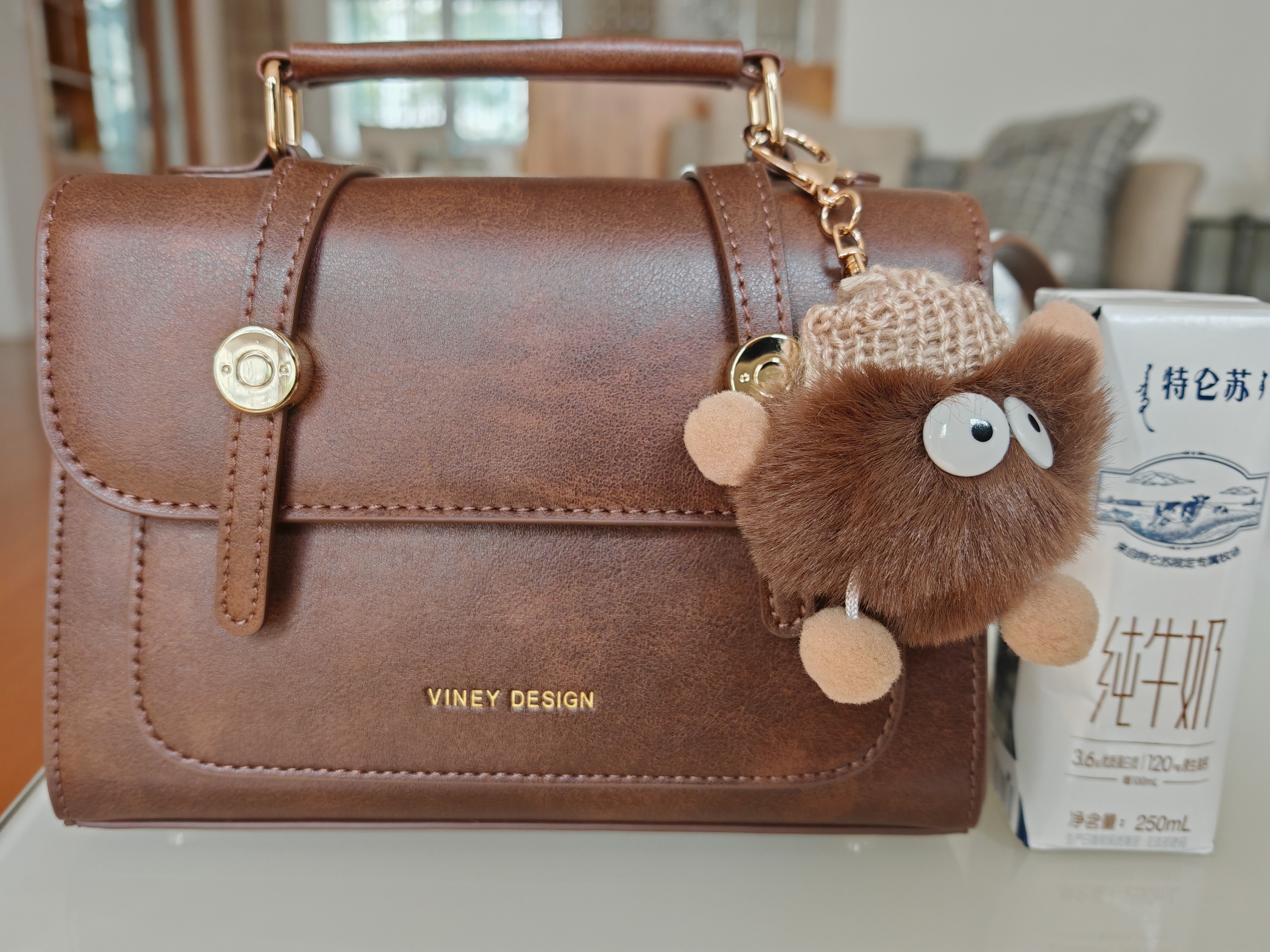 viney【陈妍希同款】包包女包牛皮斜挎包剑桥包轻奢生日礼物双11送女友 实拍图