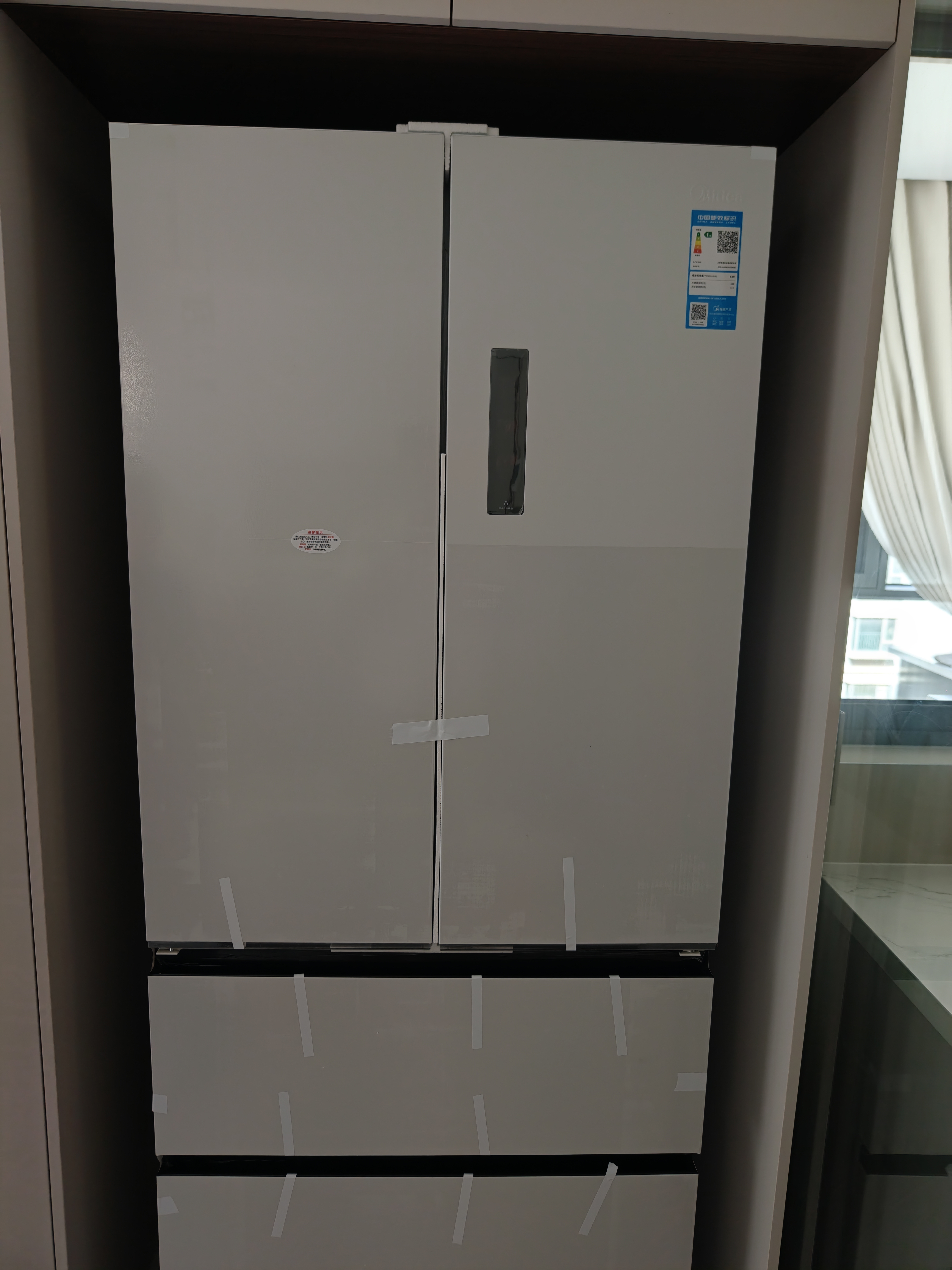 美的安睡M60小机皇520L法式四开门冰箱双系统超薄零嵌入式一级能效无霜BCD-520WUFPZM(E)白 实拍图