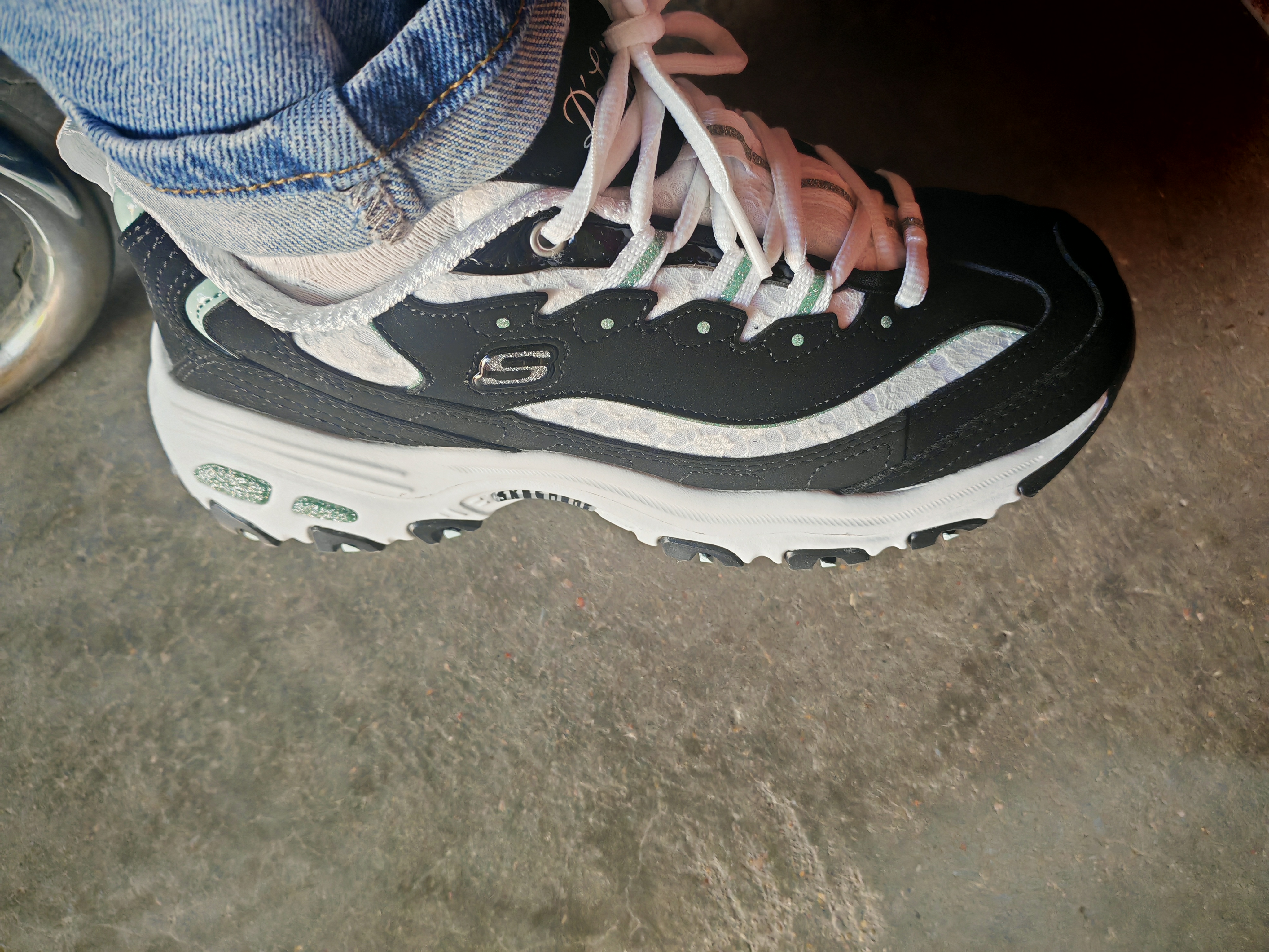 斯凯奇（Skechers）蕾丝熊老爹鞋女鞋秋季厚底增高熊猫鞋减震休闲运动鞋11959 实拍图