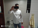 巴鲁特【DP免烫】男士衬衫男高级感商务白衬衣男款春秋纯棉长袖衬衫 【修身款】长袖方领白色 56 （190/108A ） 实拍图