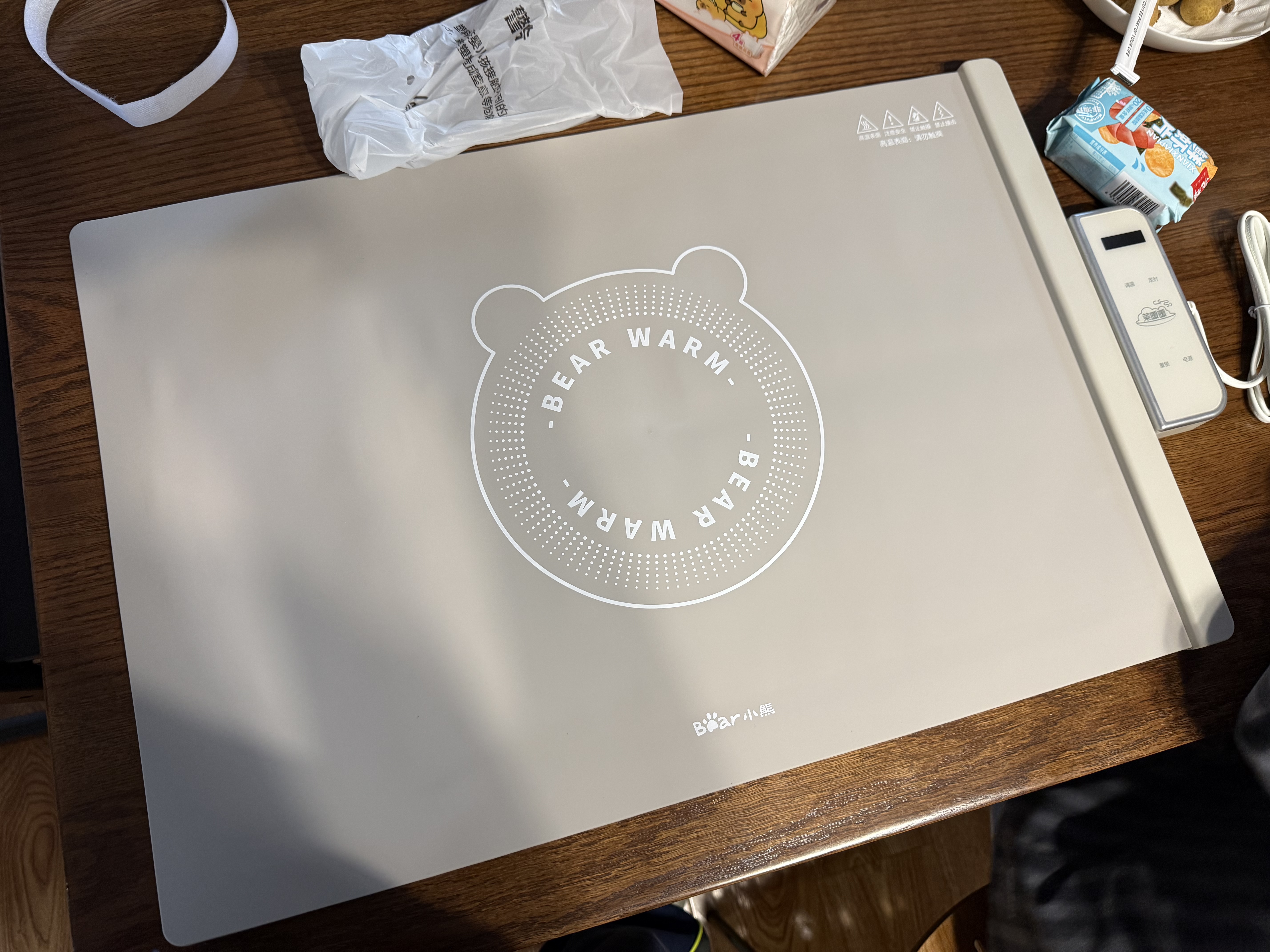 小熊（Bear）折叠暖菜板饭菜保温板热菜板 硅胶加热板桌垫菜板多功能加热垫 柔性面板温奶母婴恒温BWB-J04C7 实拍图