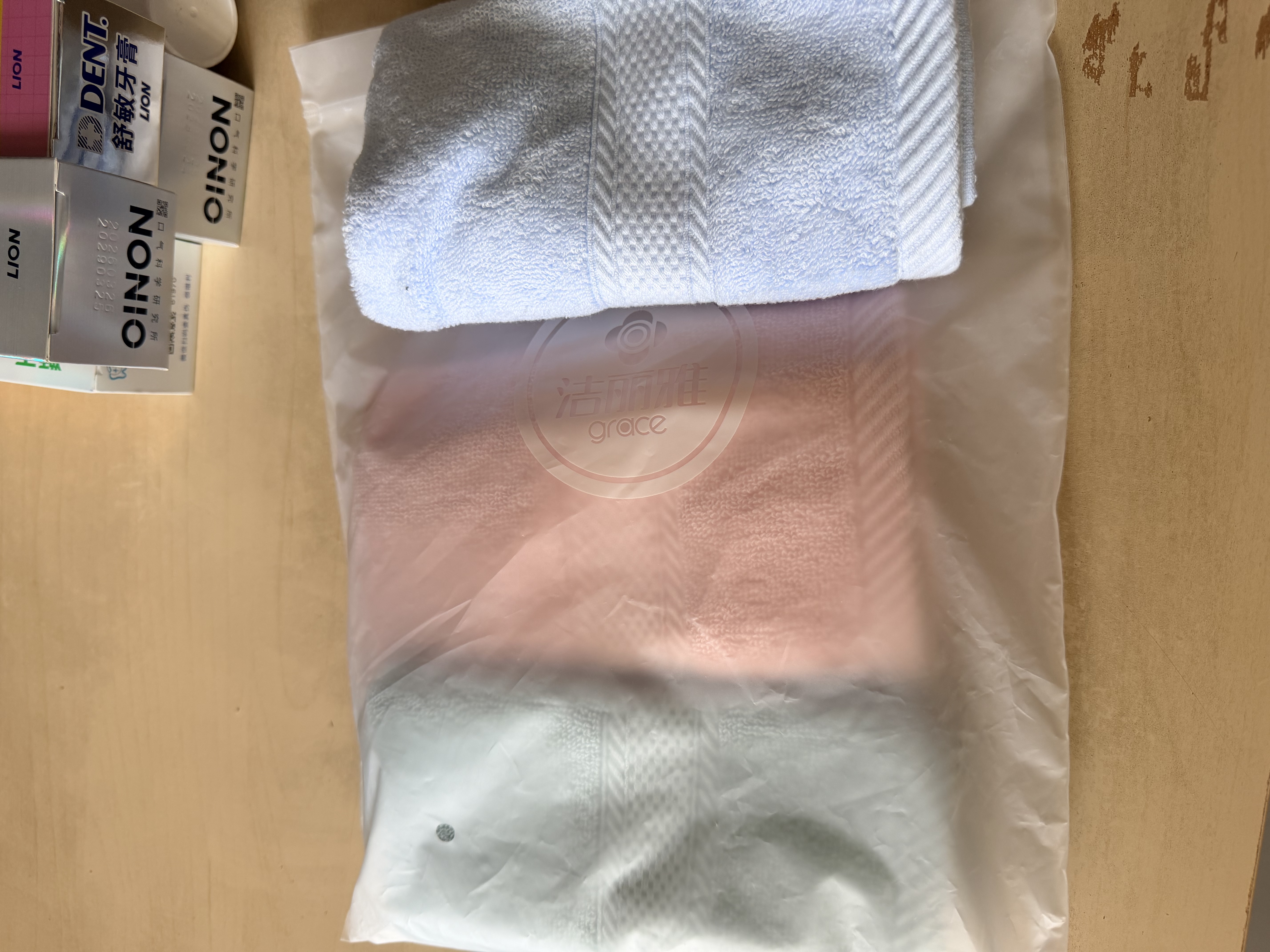 洁丽雅（Grace）抗菌方巾3条装纯棉柔软舒适儿童吸汗吸水小毛巾擦汗巾运动 实拍图