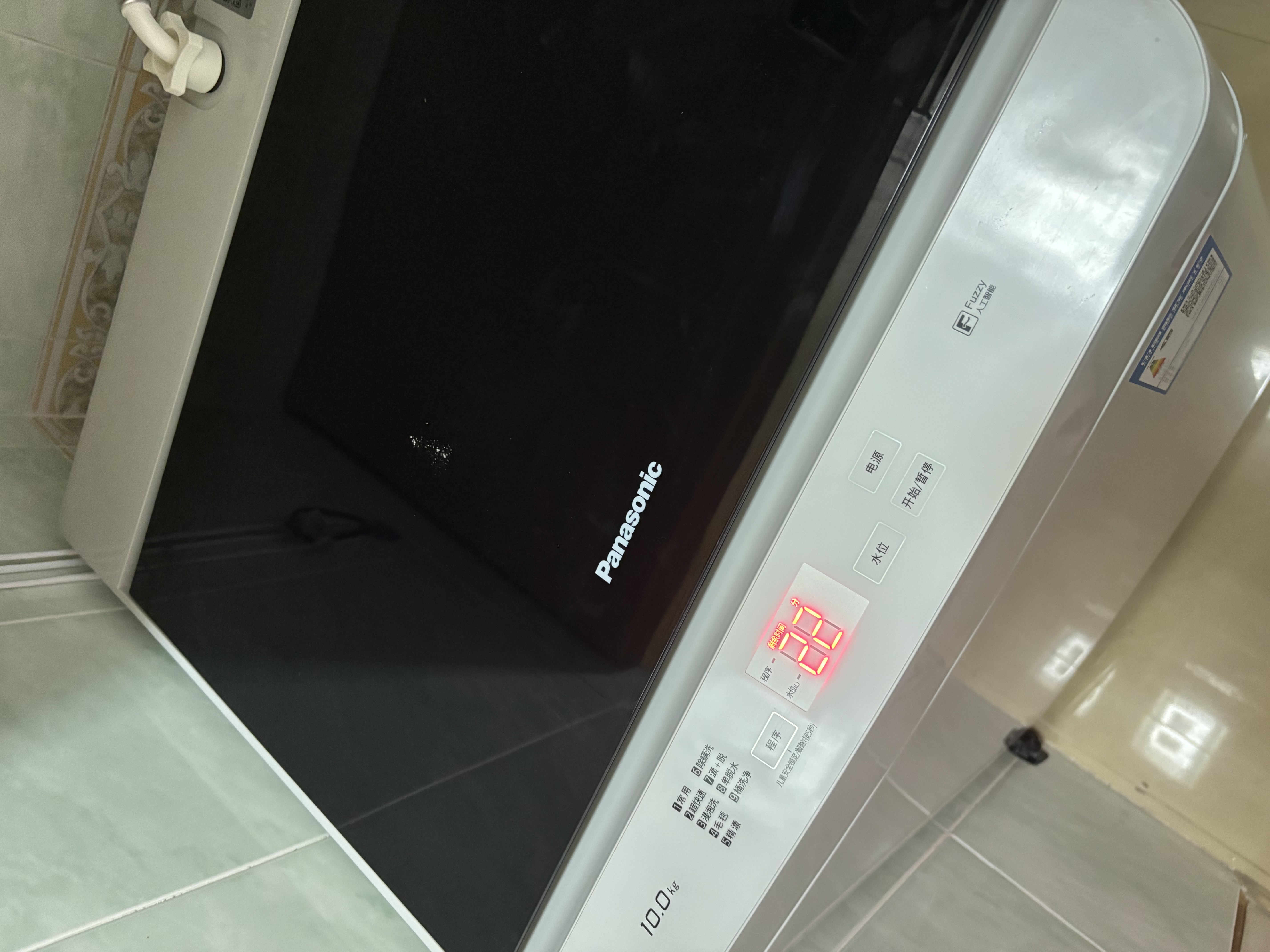 松下（Panasonic）抗菌除螨 波轮洗衣机 10KG大容量 一级能效 全自动家用 XQB100-8QF1 实拍图