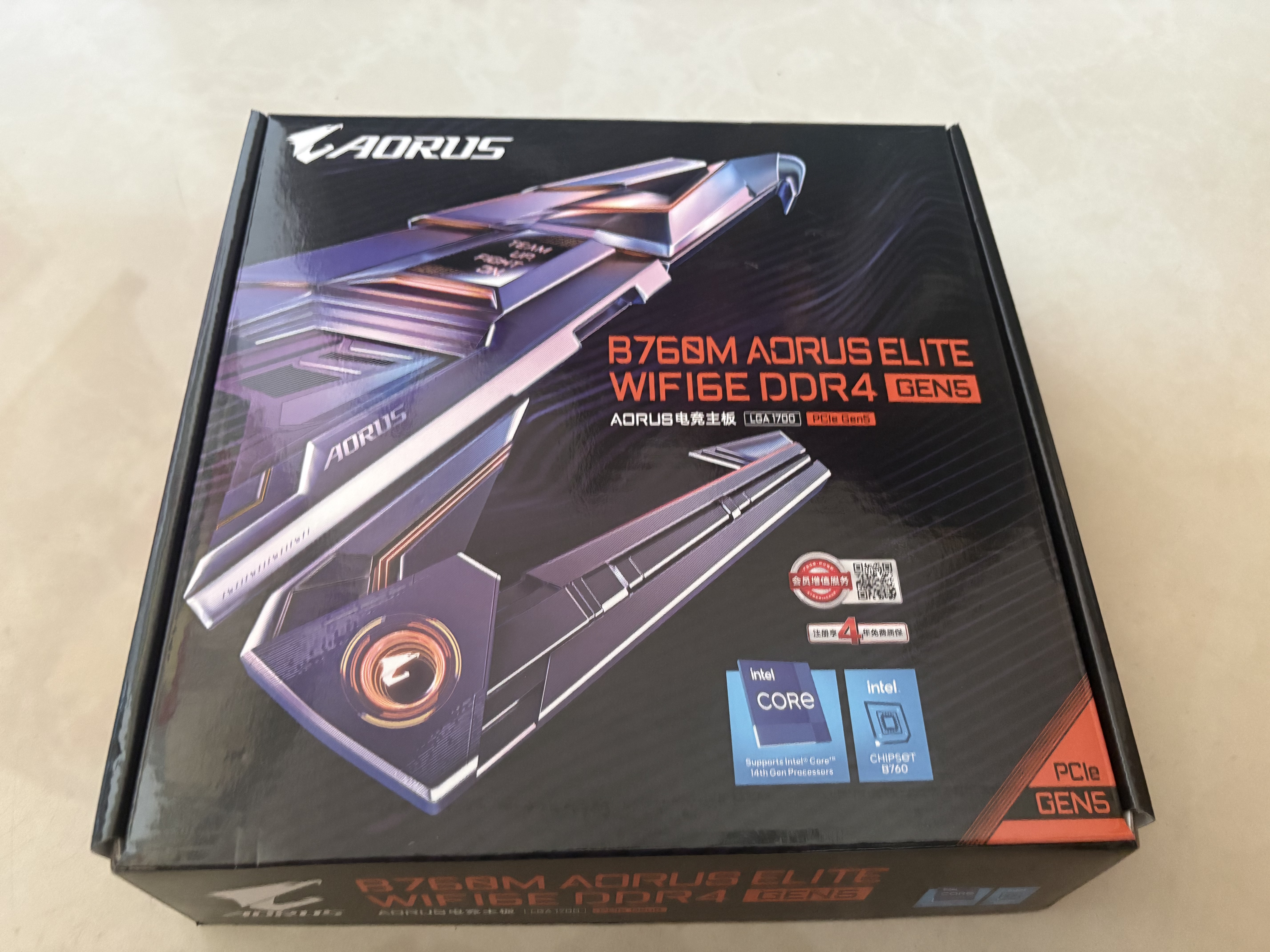 技嘉（GIGABYTE）小雕B760M AORUS ELITE WIFI6E DDR4 GEN5主板支持CPU14700K/14600KF Intel B760 LGA 1700 实拍图
