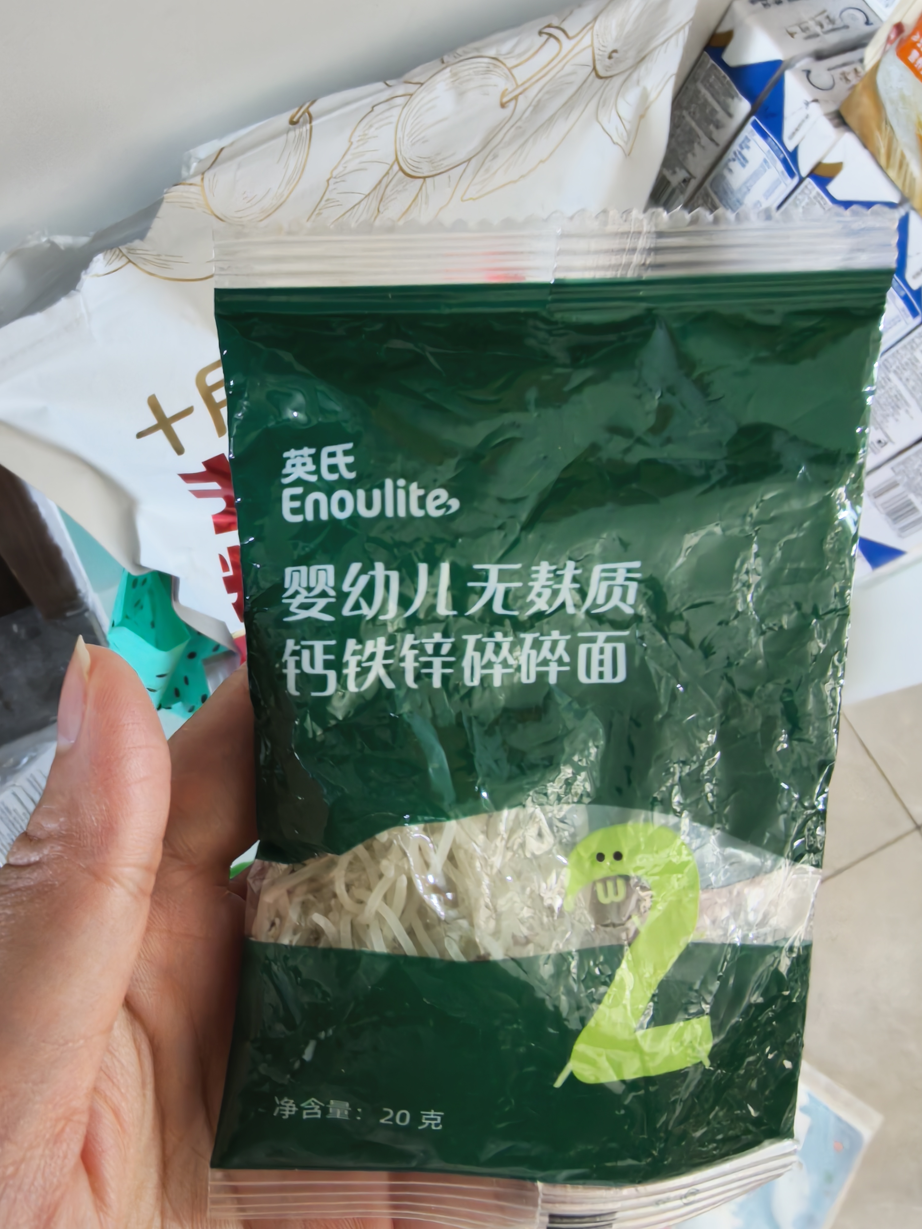 英氏婴幼儿无麸质钙铁锌碎碎面180g 无小麦辅食面条婴儿面条6-12个月 实拍图