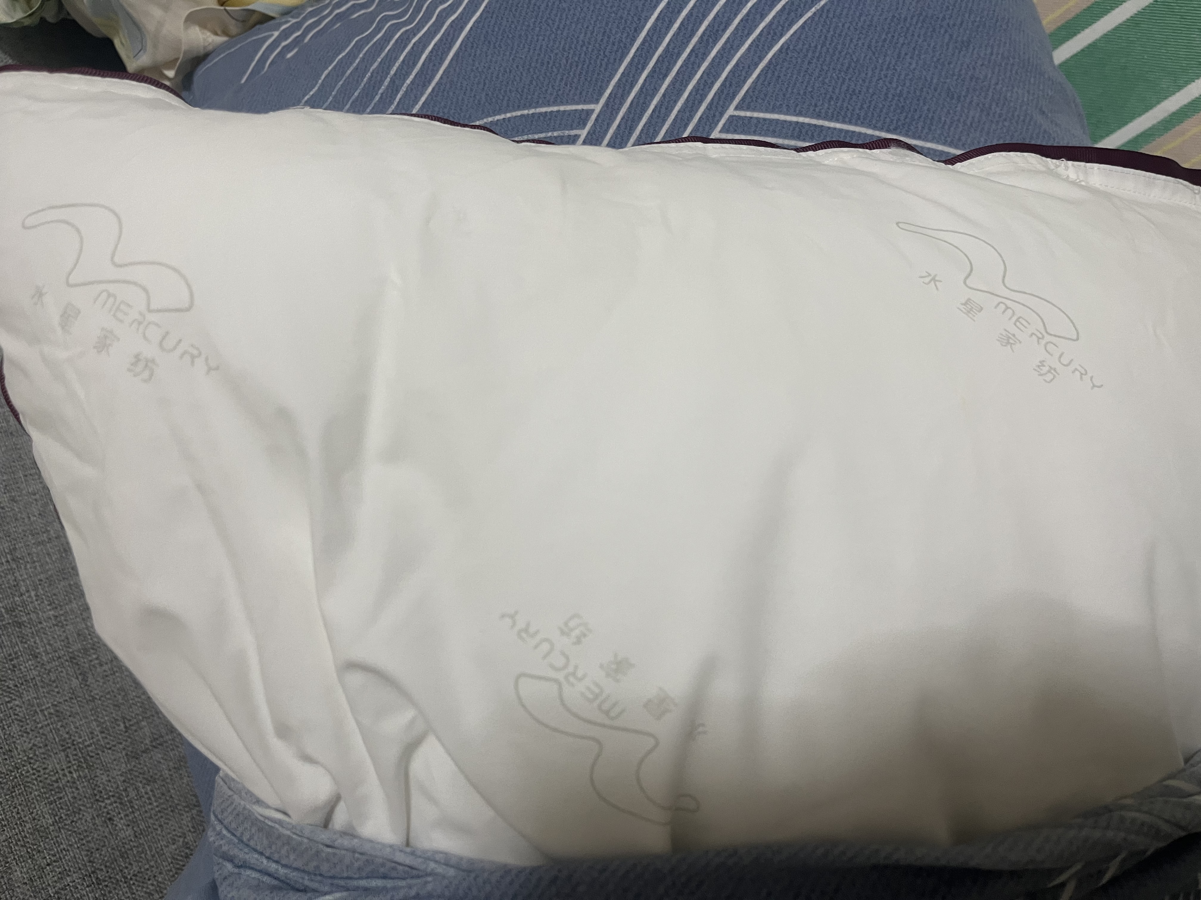水星家纺枕头枕芯酒店枕头成人护颈椎枕单只纯棉可机洗纤维中枕48x74cm 实拍图