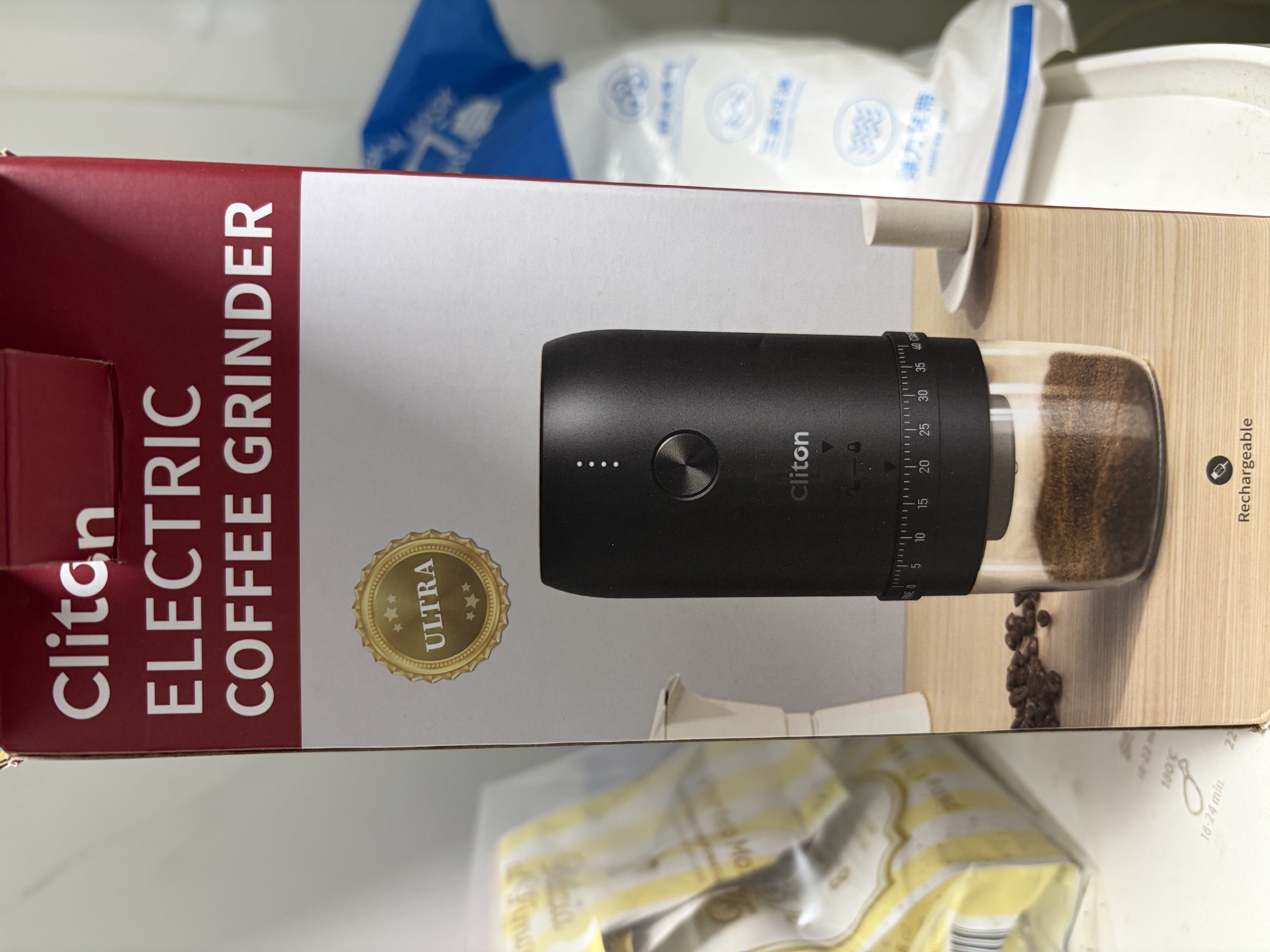 CLITON电动咖啡磨豆机外调档咖啡豆研磨机便携手冲手磨咖啡机自动磨粉机 实拍图