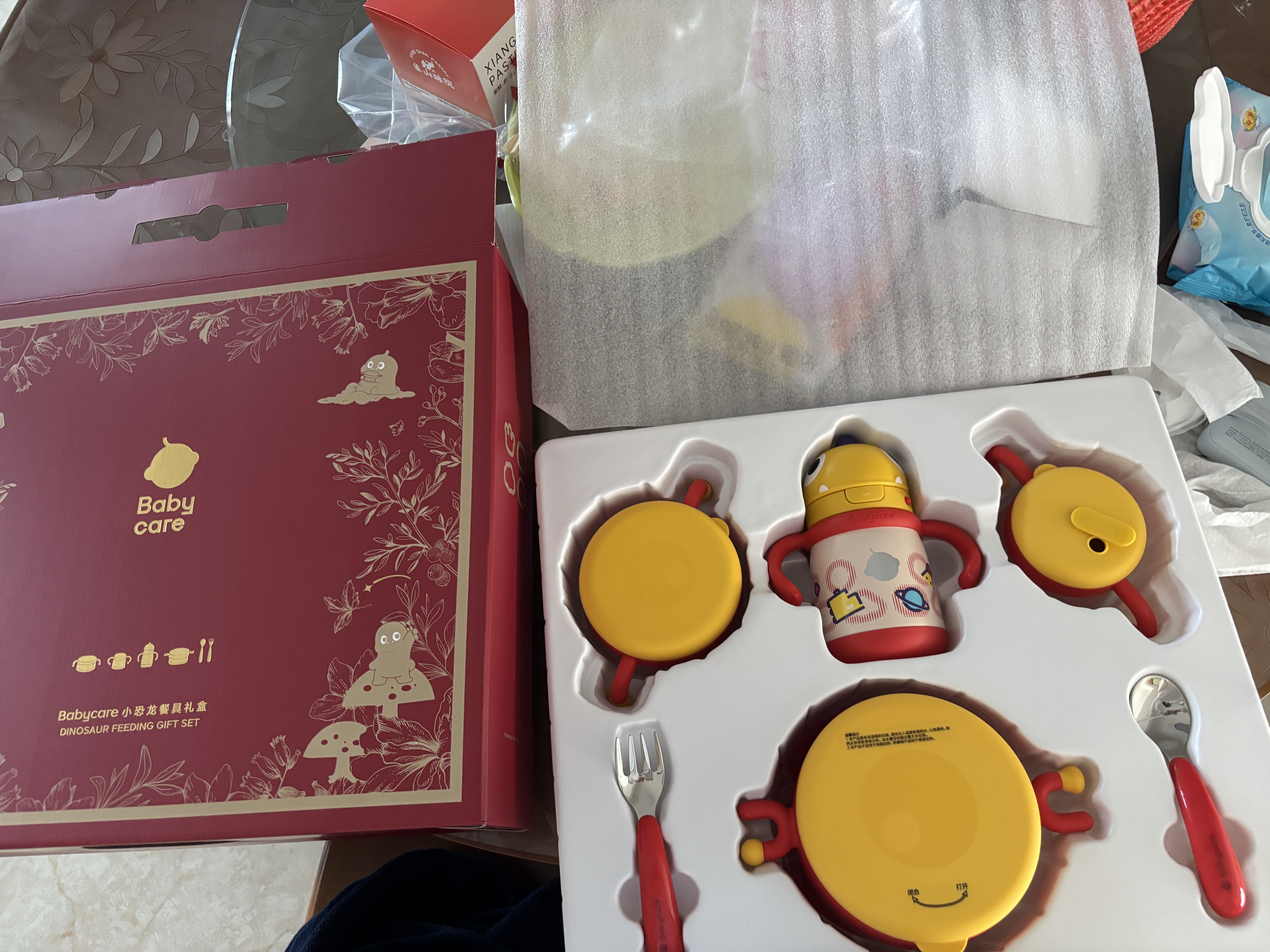 babycare儿童餐具宝宝辅食碗家用多功能保温餐盘套装儿童节礼物礼盒6件 实拍图