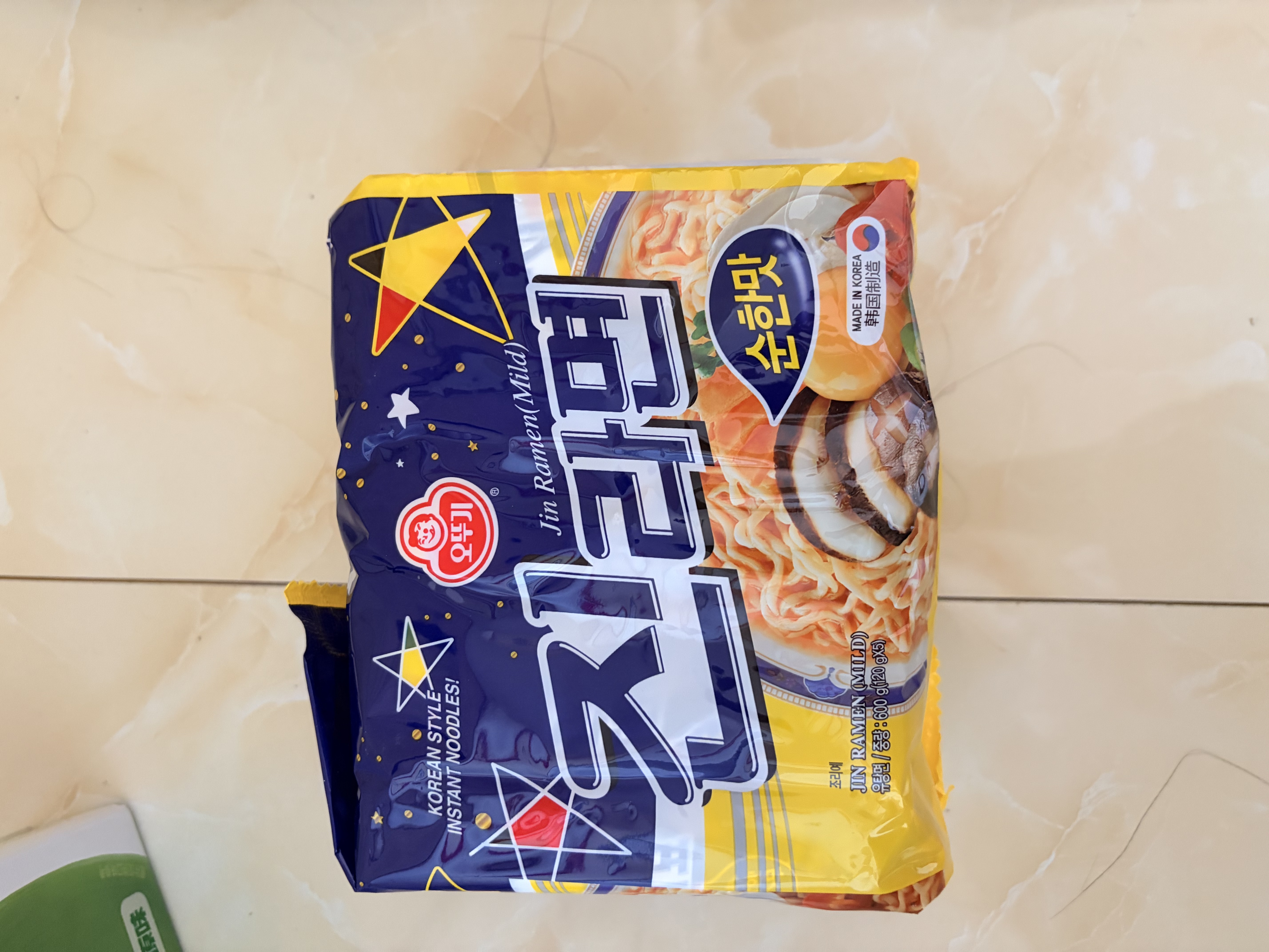 不倒翁韩国进口 原味金拉面120g*5包 潘帅同款泡面 韩式方便面袋装 实拍图