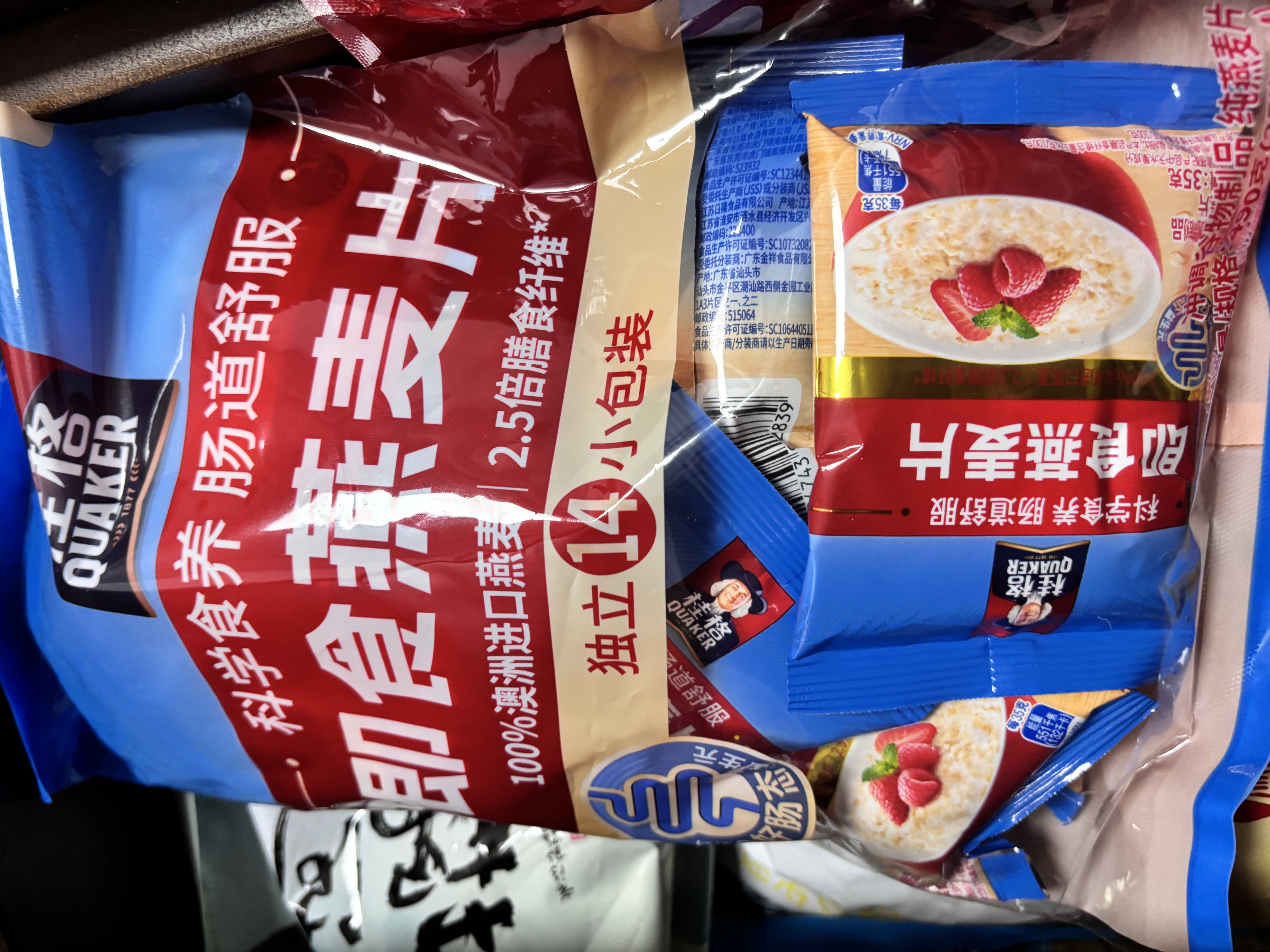 桂格（QUAKER）即食燕麦片490克 （35g*14袋） 营养早餐 膳食纤维 实拍图
