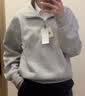 优衣库半拉链卫衣女装男装合作款/运动衫491119 03 灰色 XL 实拍图