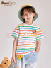 PawinPaw卡通小熊童装夏季男童撞色彩虹条纹短袖T恤 Mix混合色/99 130 实拍图