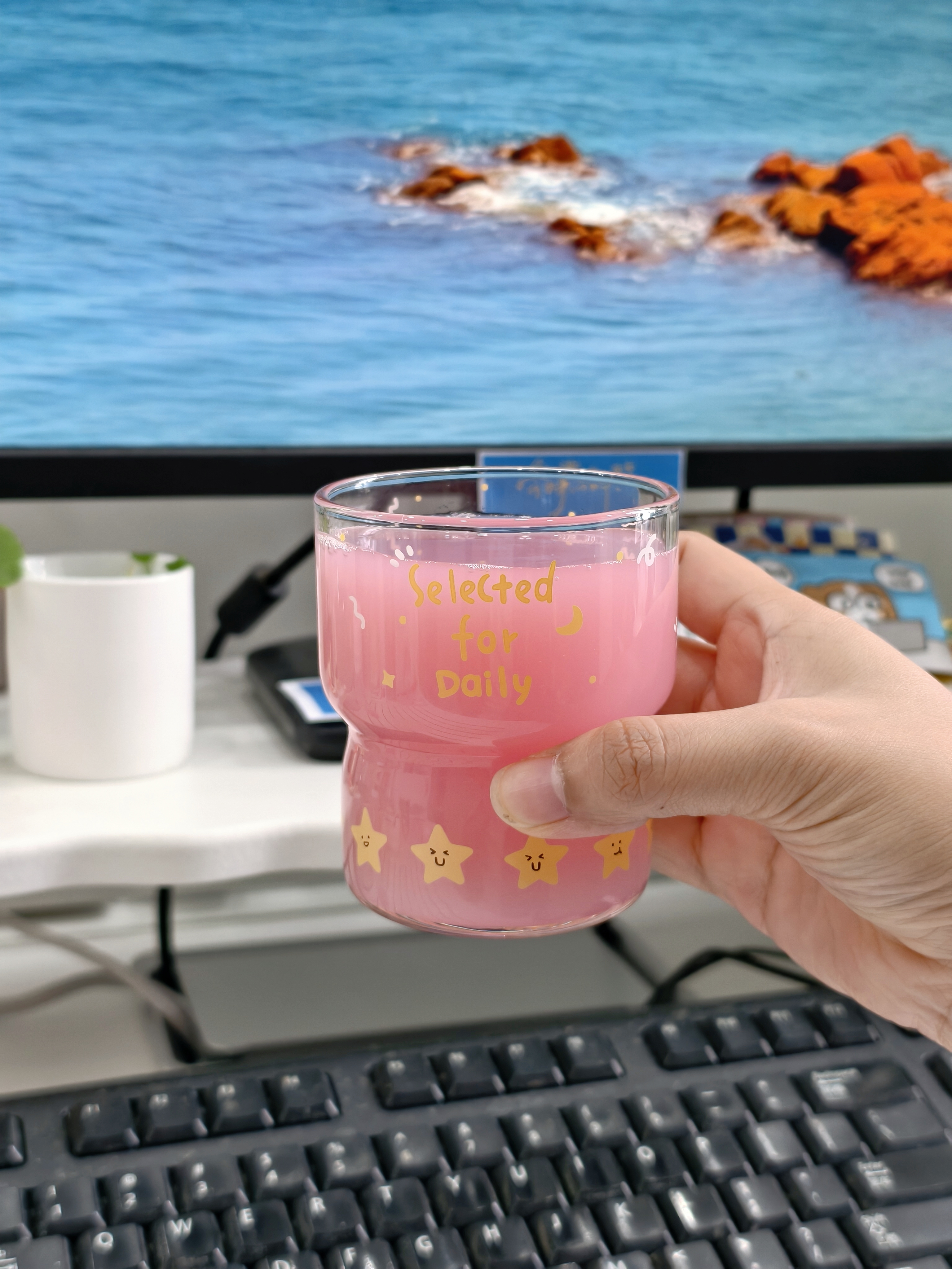 卡罗特高硼硅玻璃杯ins风女高颜值咖啡杯果汁杯子牛奶杯家用喝水杯酒杯 实拍图