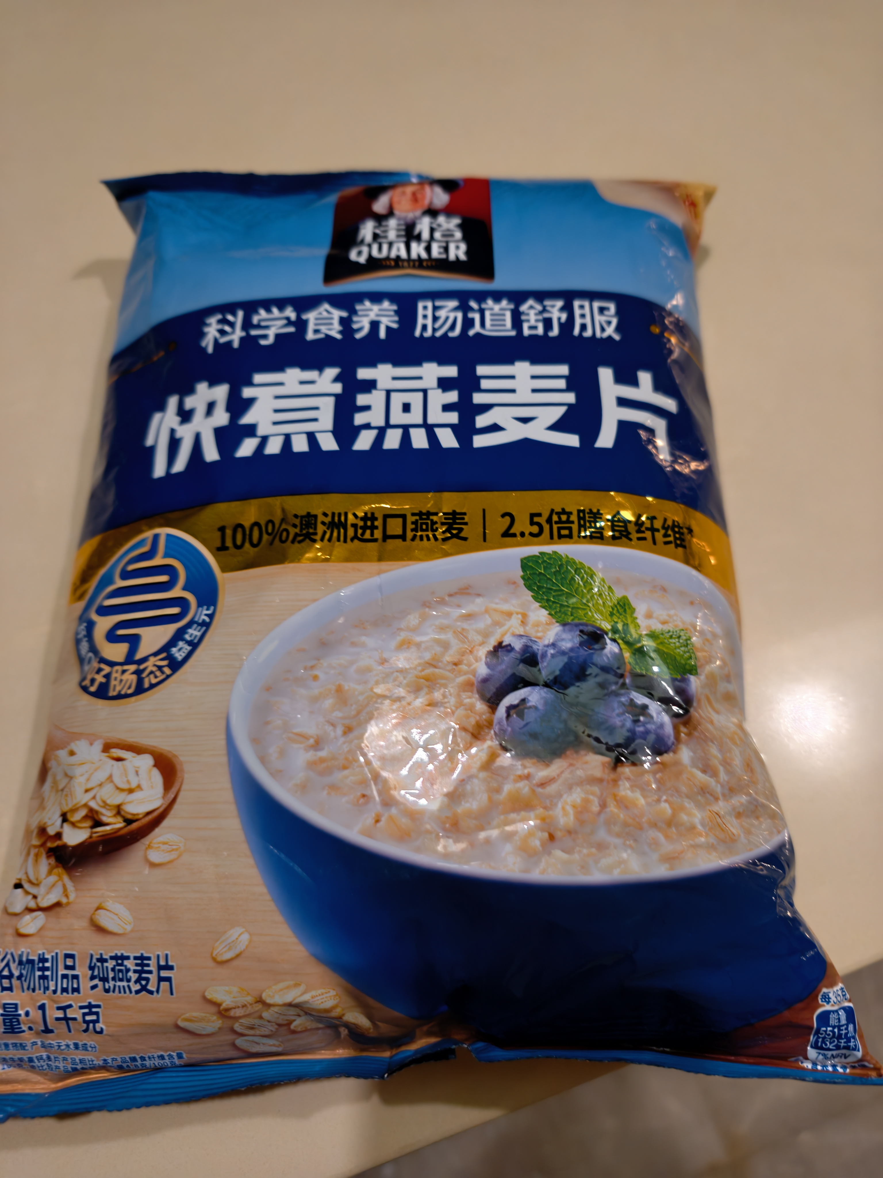 桂格（QUAKER）快煮快熟燕麦片1000克袋装 营养早餐 膳食纤维 零添加白砂糖 实拍图