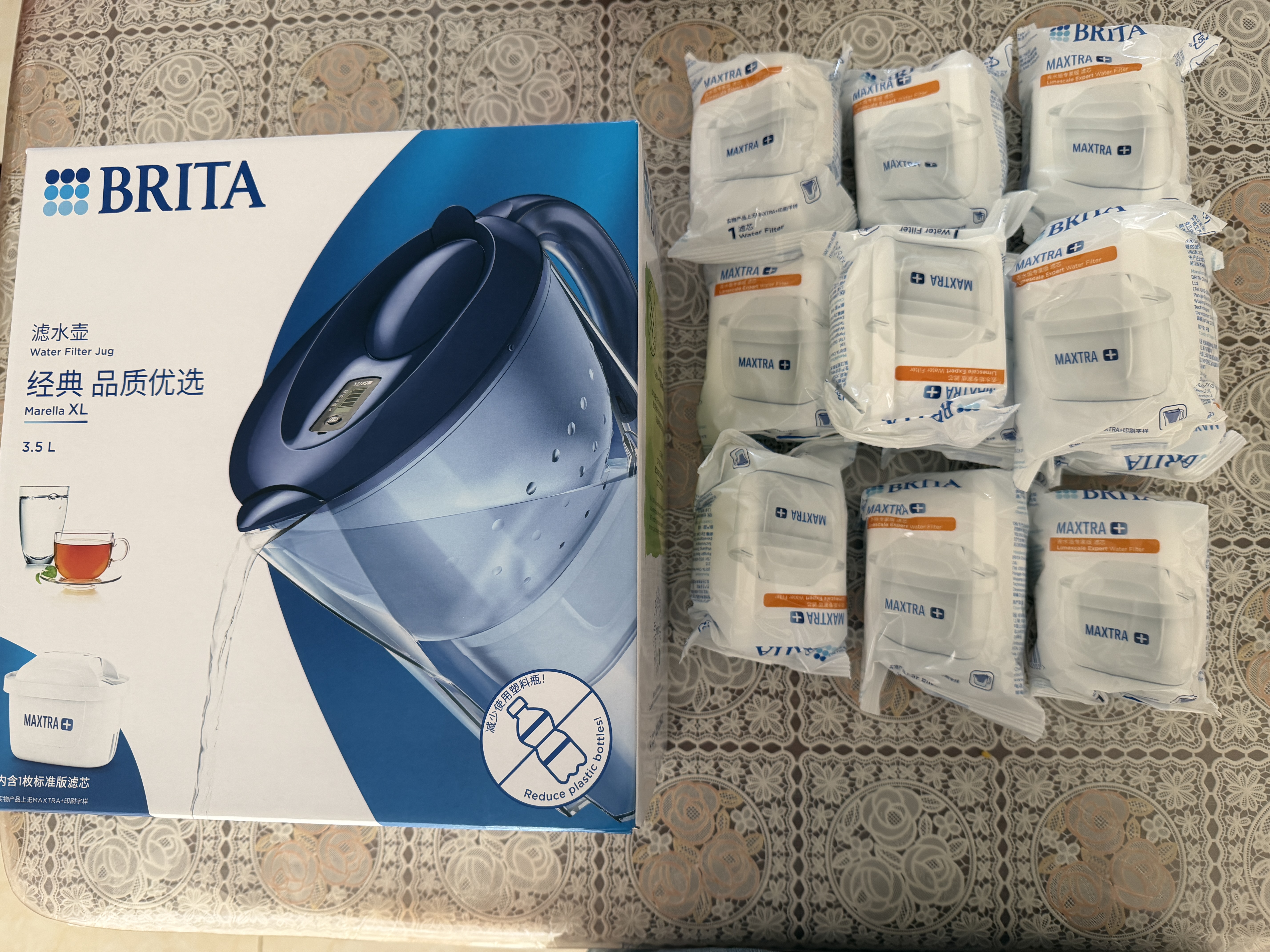 碧然德（BRITA）过滤净水器 家用滤水壶 净水壶 海洋系列 去水垢专家版滤芯11枚 环保加固包装 实拍图