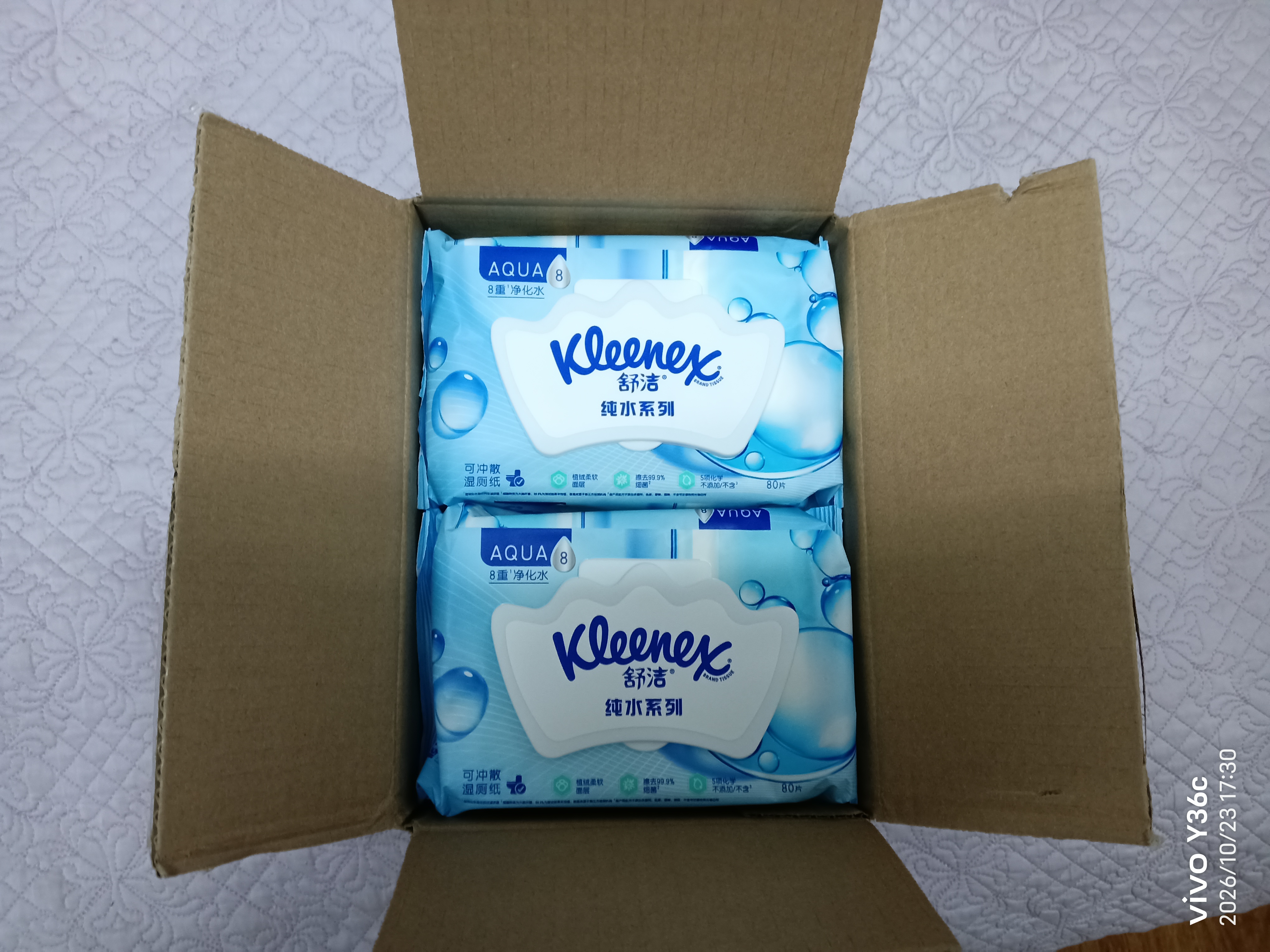 舒洁（Kleenex）湿厕纸家庭装80抽*6包（480抽）洁厕湿巾纯水湿纸巾 实拍图