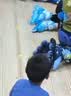361°儿童轮滑鞋初学者中小学男童女童溜冰鞋闪光轮旱冰鞋套装 蓝色M码 实拍图