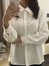 初申长袖衬衫女职业正装学生面试气质休闲通勤白衬衣上衣S12KC2875 实拍图