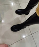 他她（TATA）黑色V口长筒靴女英伦加绒抗寒高筒靴骑士靴冬季G5JA1DG2 黑色（单里） 40 实拍图