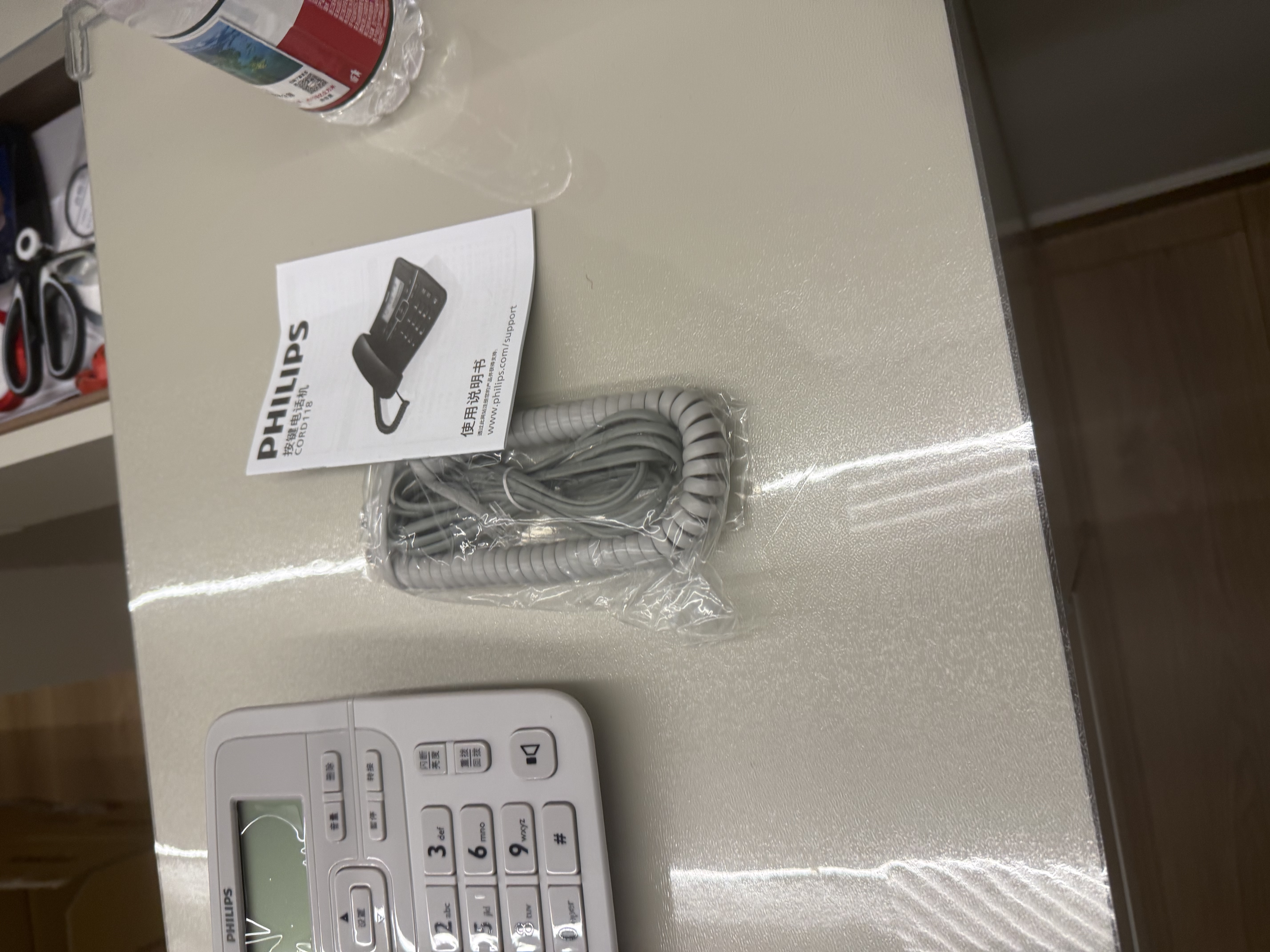 飞利浦（PHILIPS）电话机座机 固定电话 办公家用 来电显示 双接口 免电池 CORD118灰色 实拍图