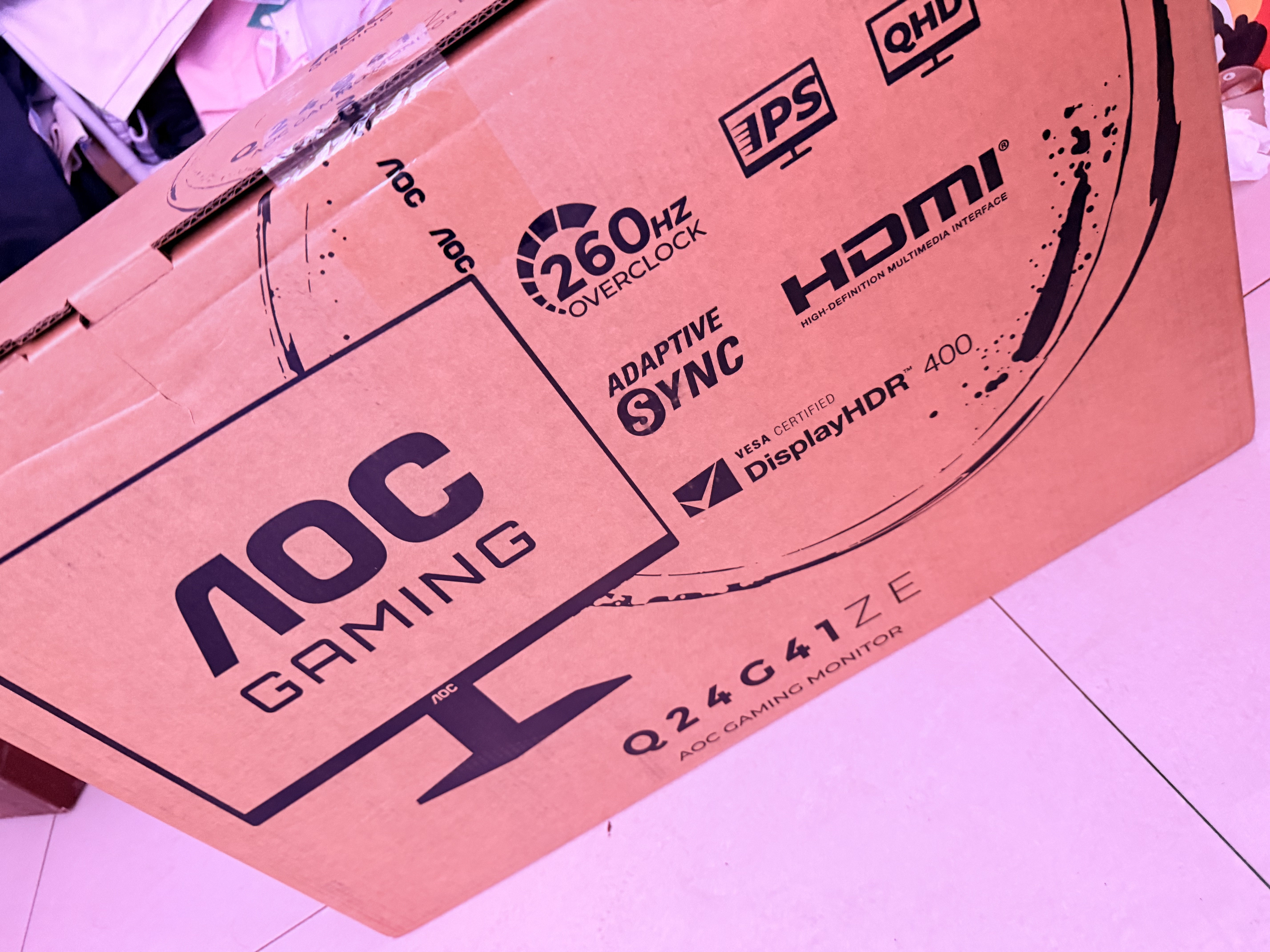 AOC 23.8英寸2K 260Hz FastIPS 快速液晶1ms 硬件低蓝光 三角洲游戏电竞电脑显示器 新战神Q24G41ZE 实拍图