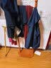 妙立实木衣架落地衣帽架房间置物卧室挂衣架室内家用立式衣服收纳架子 单层椭圆盘-胡桃色 实心实木 实拍图