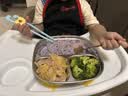 COOKSS儿童餐盘宝宝吸盘式304不锈钢辅食盘学生饭盒餐具三格托盘 实拍图