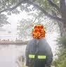 乐优佰易成人长款连体雨衣带帽檐安保户外工地安全反光雨衣均码 实拍图