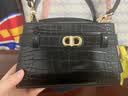 CHARLES&KEITH鳄鱼纹凯莉包手提斜挎婚包包女包生日礼物送女友CK2-50270880-1 Black黑色 S 实拍图