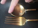 青木尚瓷 西餐刀叉勺礼盒包装304西餐餐具4件套牛排刀叉  ins北欧风黑柄镀金礼勺咖啡勺汤勺甜点勺 四件套礼盒装 实拍图