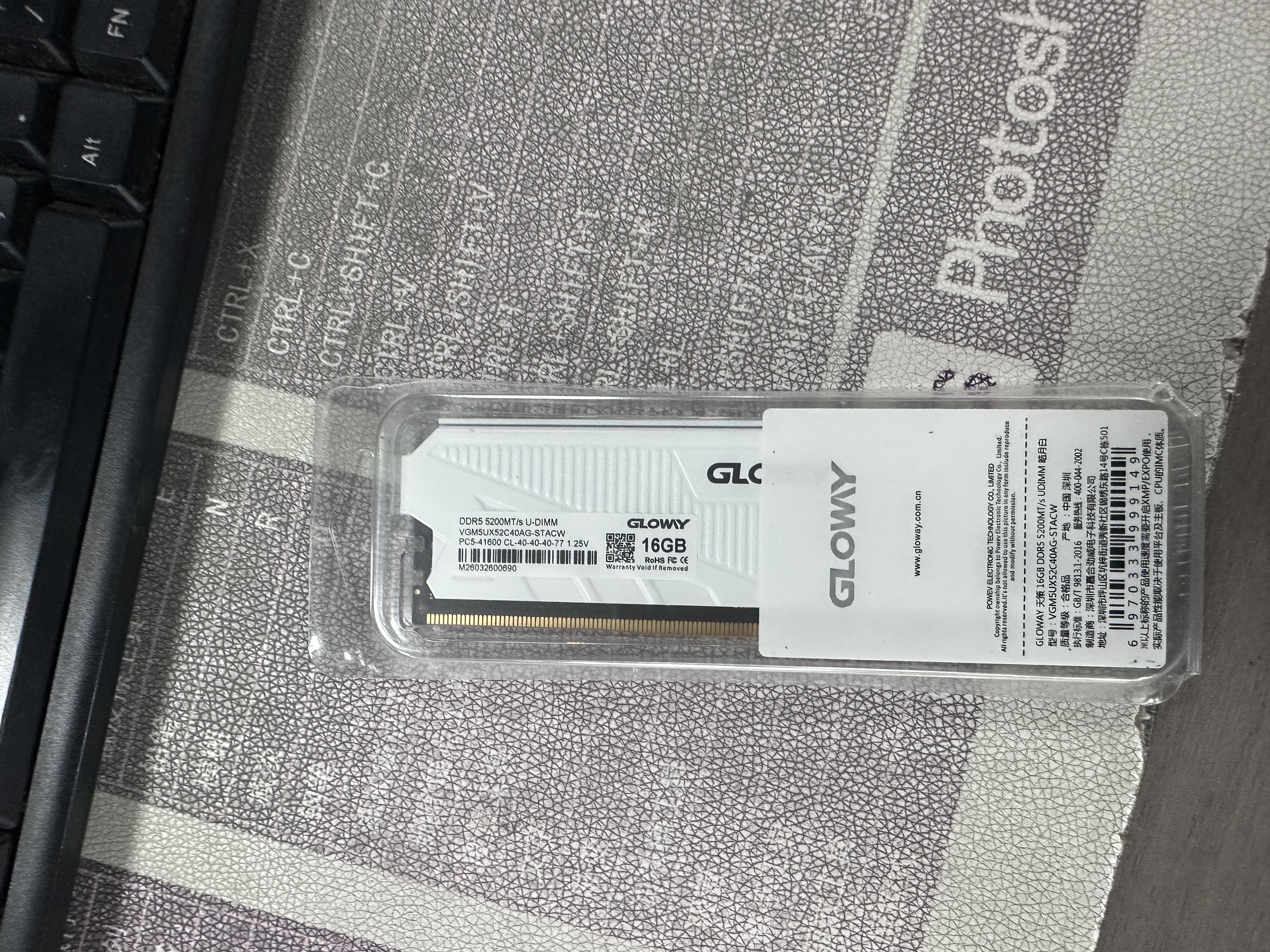 光威（Gloway）16GB DDR5 5200 台式机内存条 天策 马甲条 精选颗粒 CL40 皓月白 AI电脑配件升级 实拍图