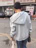 Dickies户外休闲卫衣男春秋冬季连帽开衫外套男纯色宽松 浅灰 L 实拍图