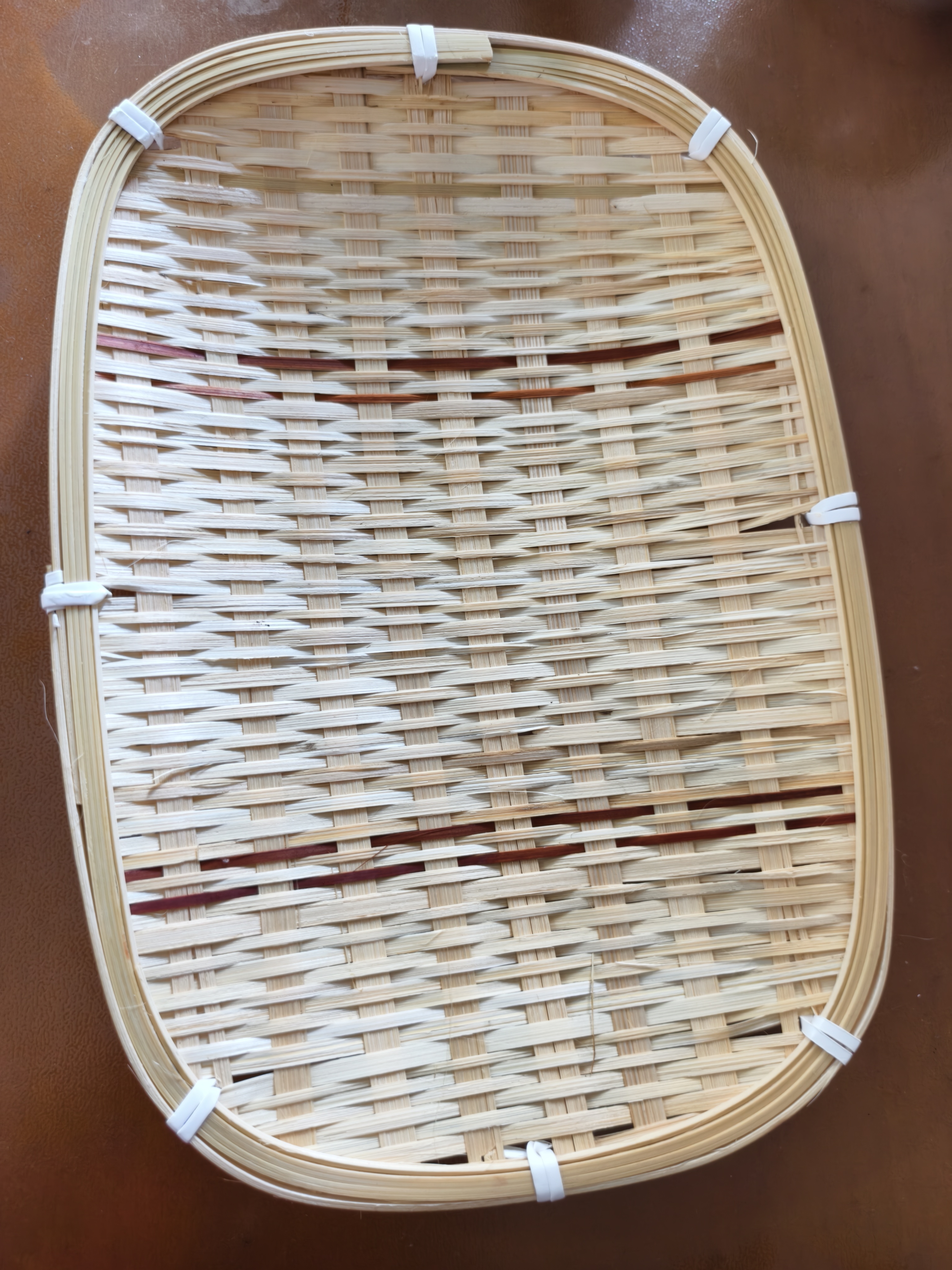 竹编簸箕馒头收纳筐竹编制品篮子竹编筐洗菜沥水淘米篮果篮小箩筐 【随机混发】原竹编织 直径22cm竹篮或28×20cm竹盘 实拍图