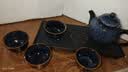 瓷牌茗茶具（cipaiming teaset） 茶具套装小套功夫茶壶便携一壶四杯家用会客泡茶器小茶台 窑变兔毫蓝一壶四杯+磁石干泡盘 实拍图