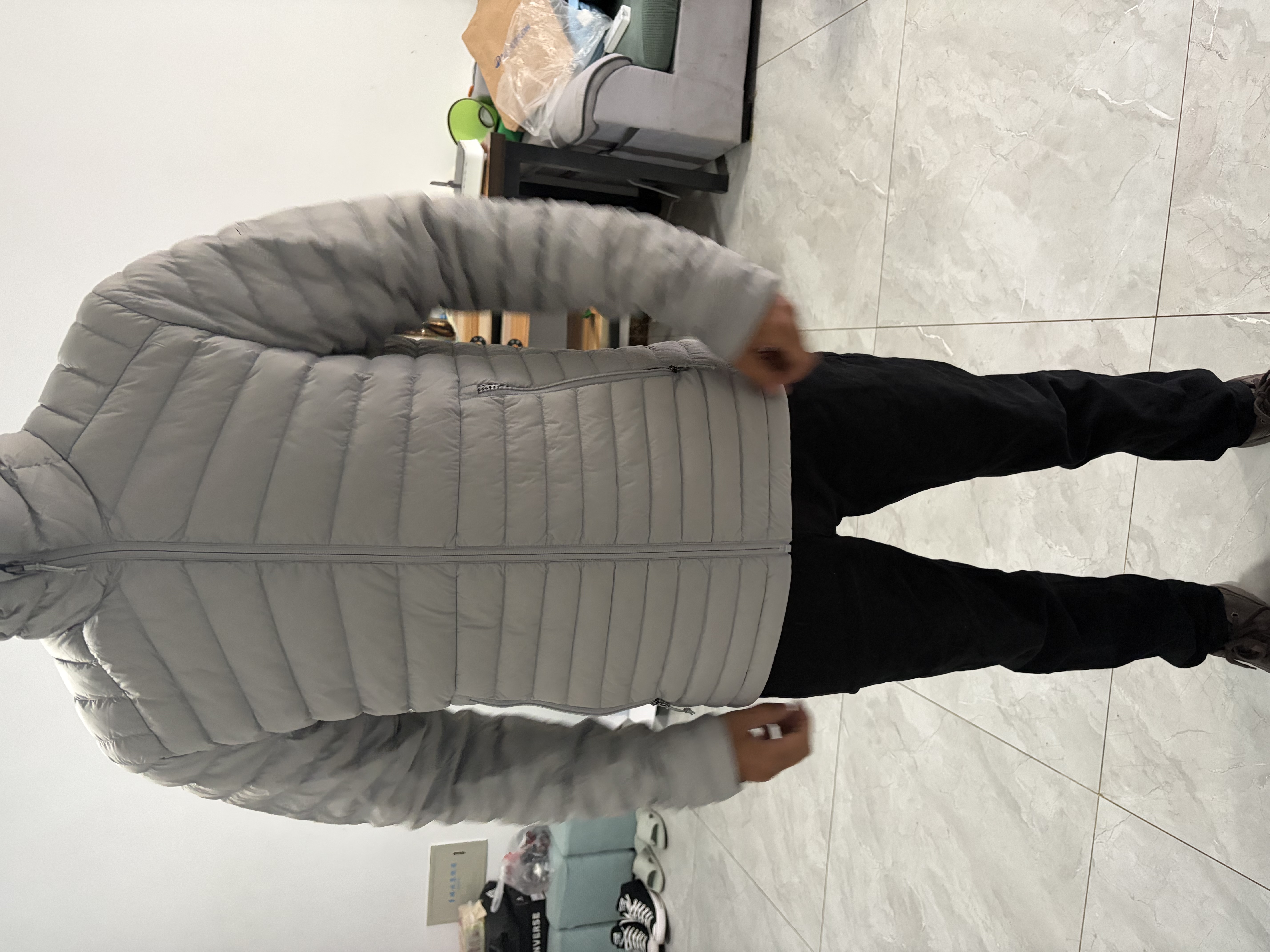 迪卡侬羽绒服TREK100冬季轻薄运动户外保暖排骨服冰川灰M-5245237 实拍图