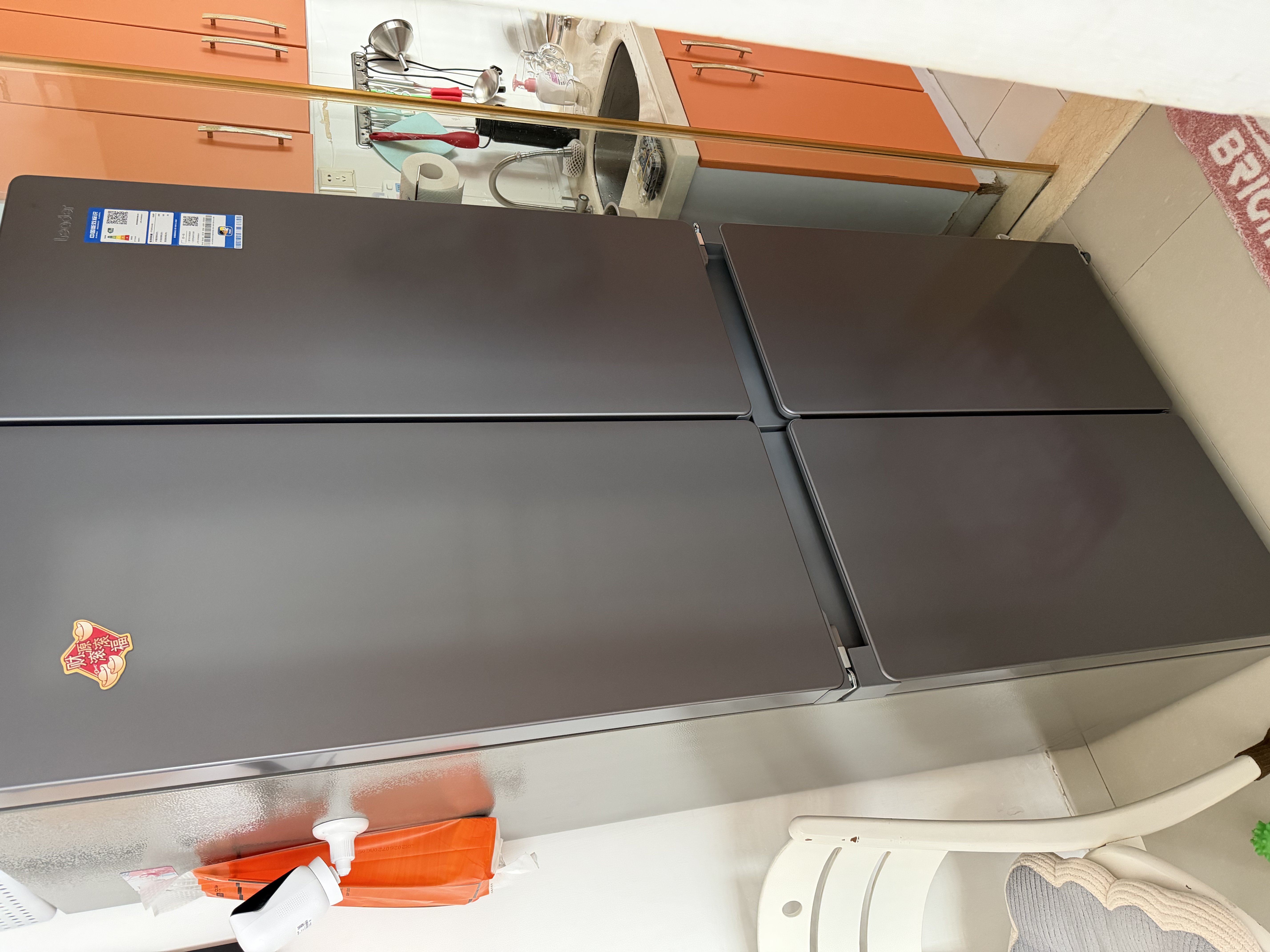 海尔（Haier）冰箱出品统帅懒人510系列502L十字四开门家用电冰箱超薄双净化大容量LTD-510WS9U1国家补贴 实拍图