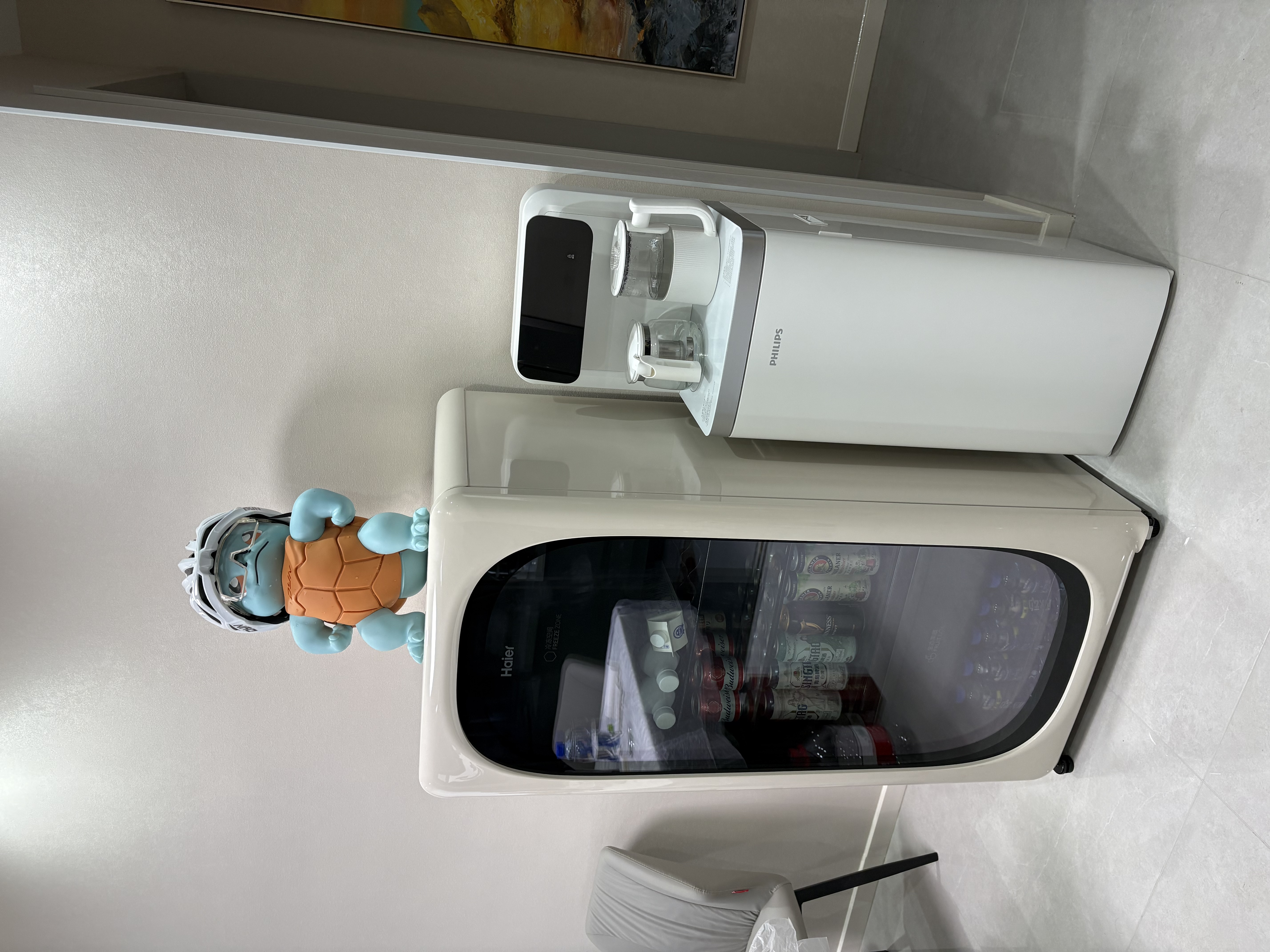 海尔（Haier）【莎莎同款】169升麦浪元气冰吧家用冷藏柜保鲜柜客厅小冰箱冰柜双温风冷无霜一级LC-169WLH9EY1 实拍图