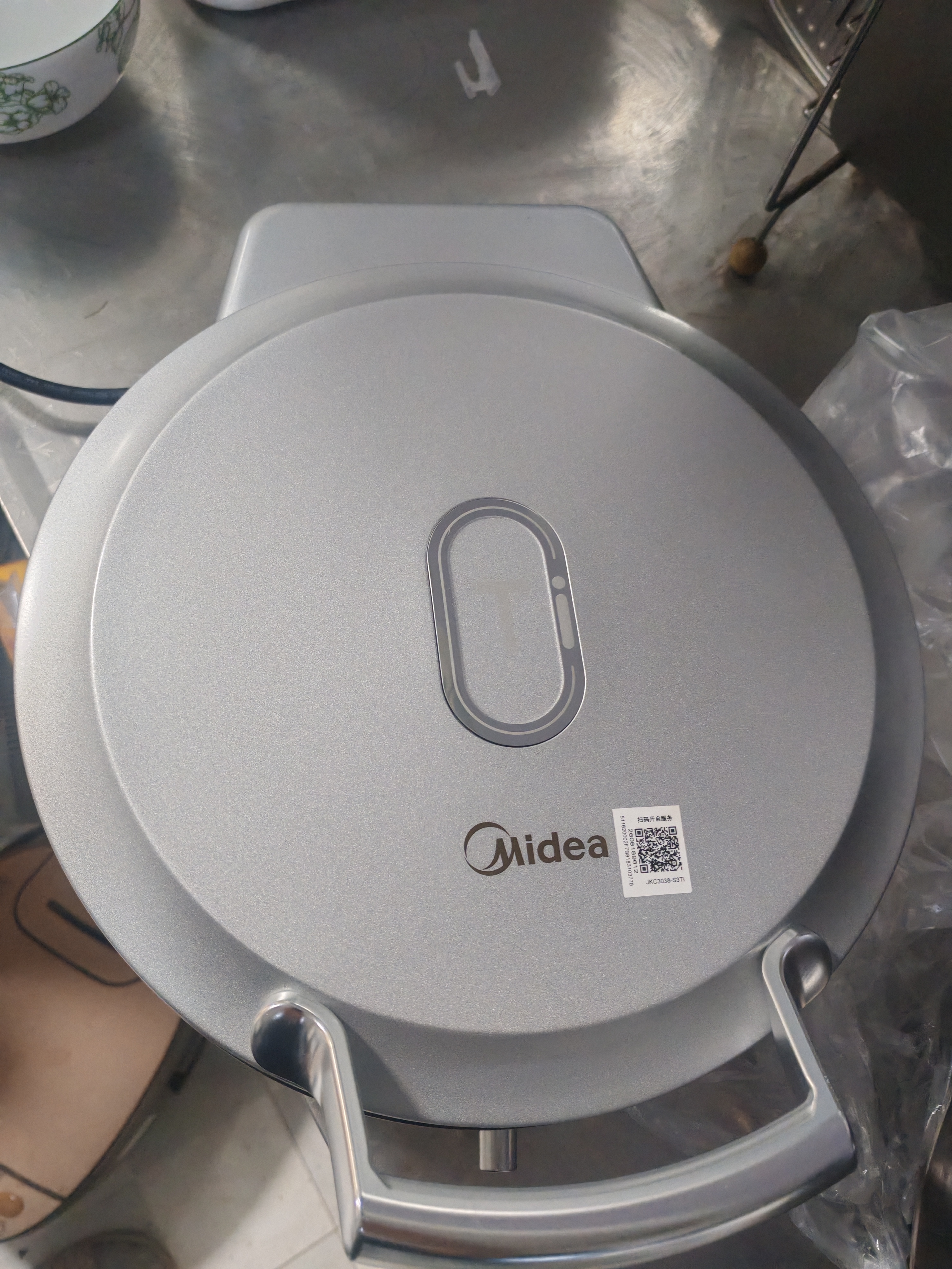 美的（Midea）小钢炮电饼铛钛钢0涂层不锈钢2026年新款 家用小型40mm加大加深双面加热烙饼锅电煎锅京东自营S3ti 实拍图