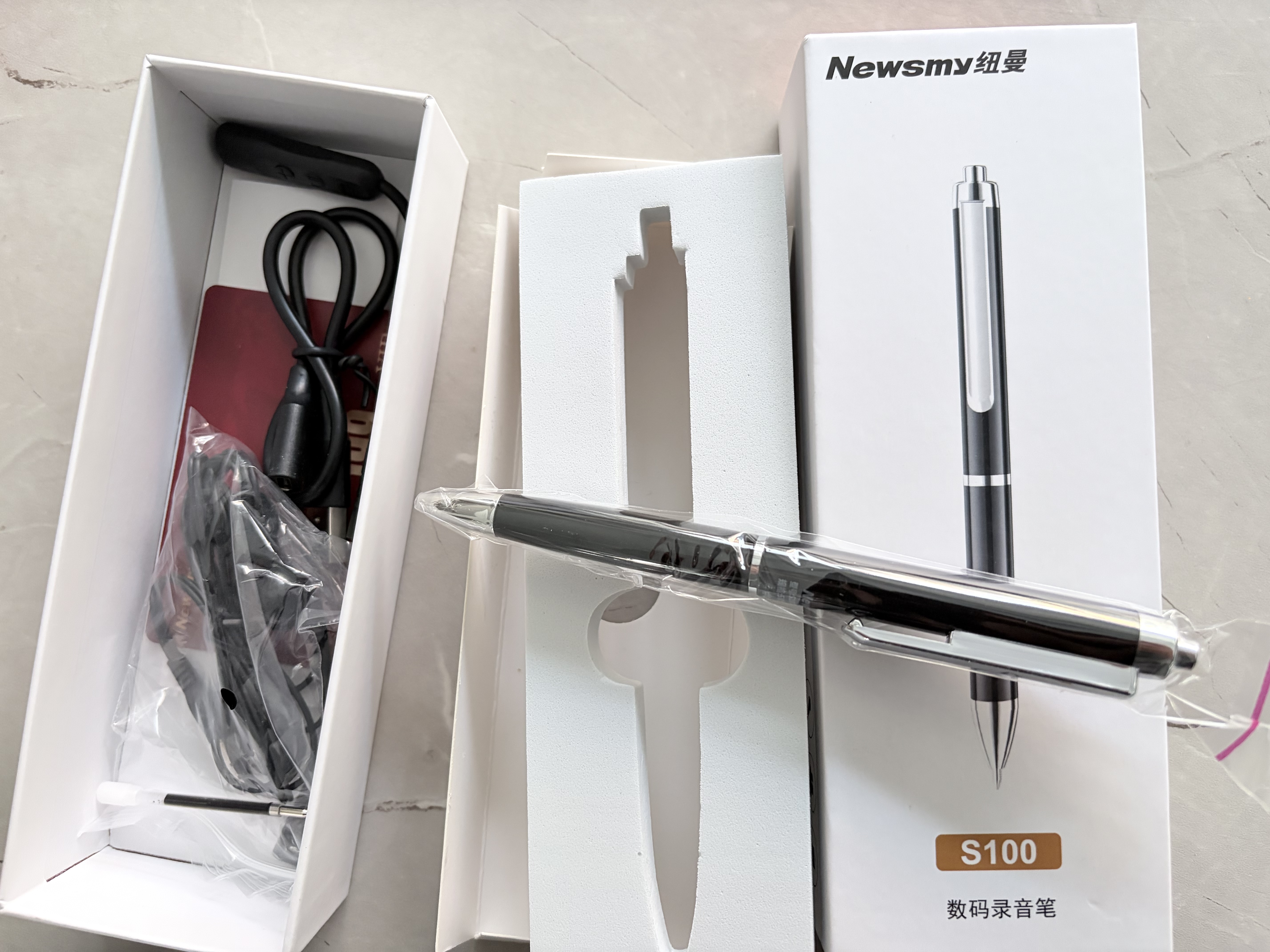 纽曼S100录音笔16G可连手机笔形录音神器小型专业高清降噪会议声控记录器转文字超长待机便携式设备新 实拍图