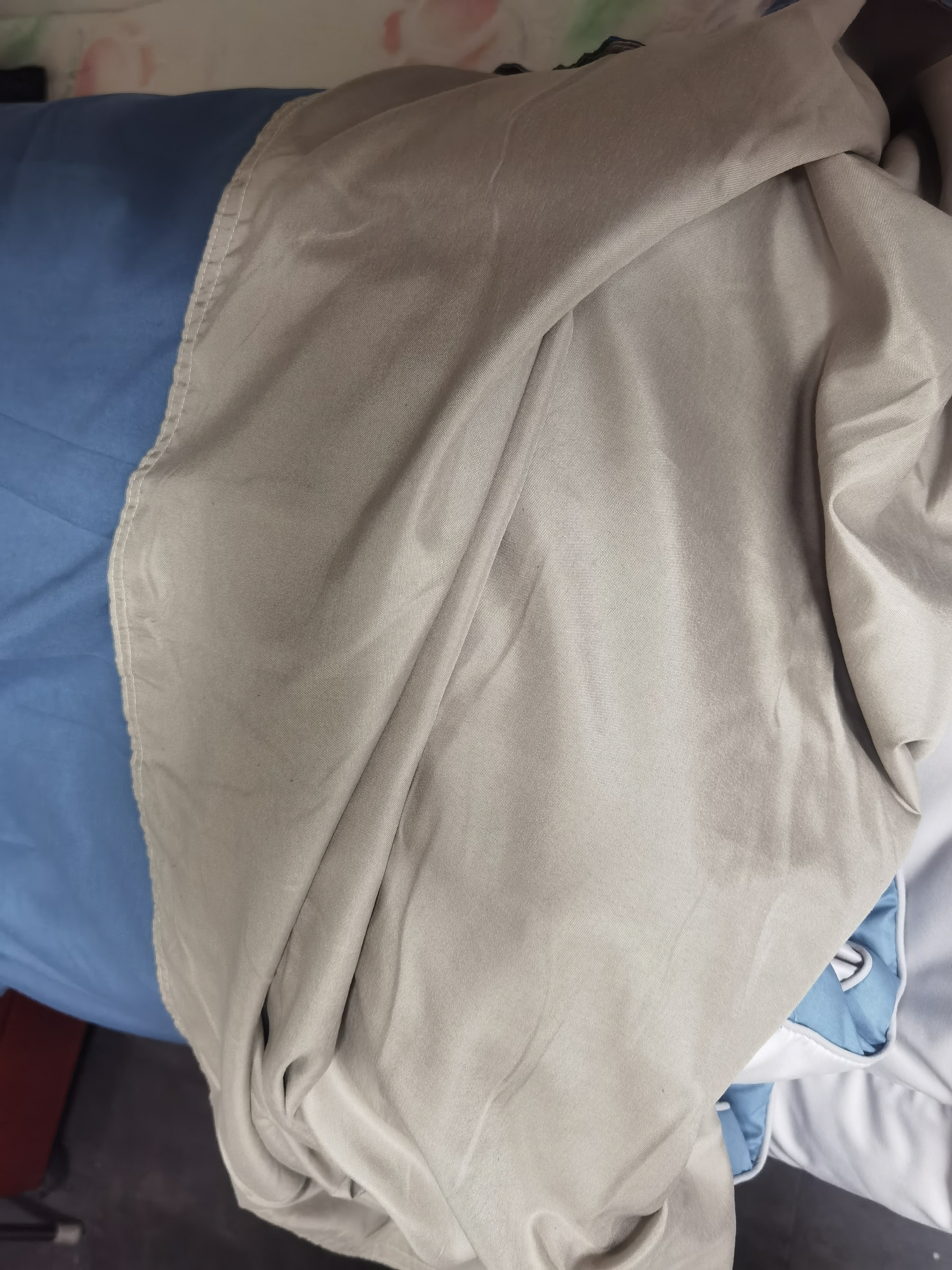 南极人（Nanjiren）纯色磨毛被套150x200cm单件被罩1.5米x2米单人学生宿舍被套单件 蓝色+驼色【亲肤透气可裸睡】 单被套 180cm*220cm 实拍图