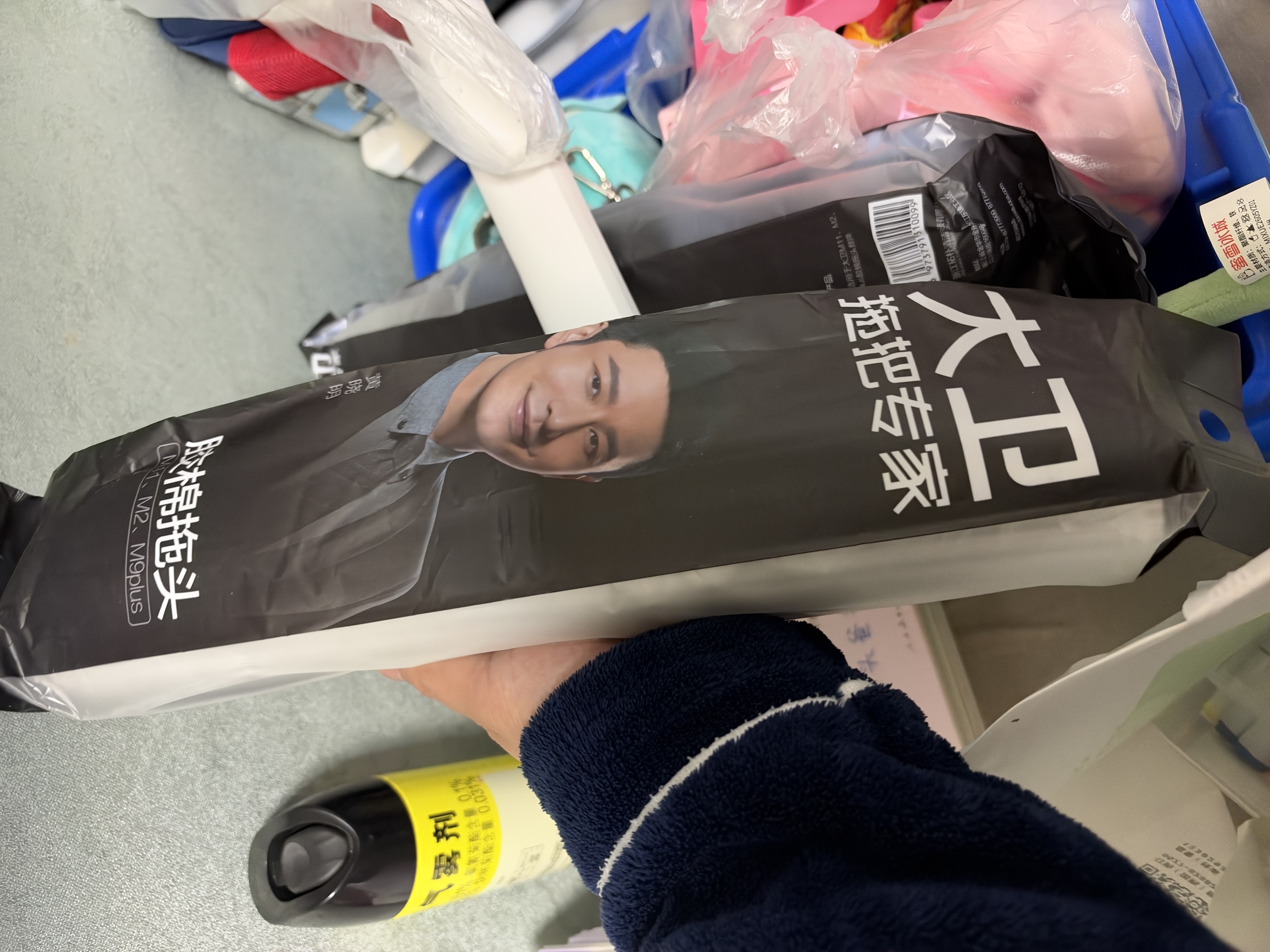 大卫滚轮式胶棉拖把拓朴替换装吸水海绵拖把头 大号胶棉头 实拍图